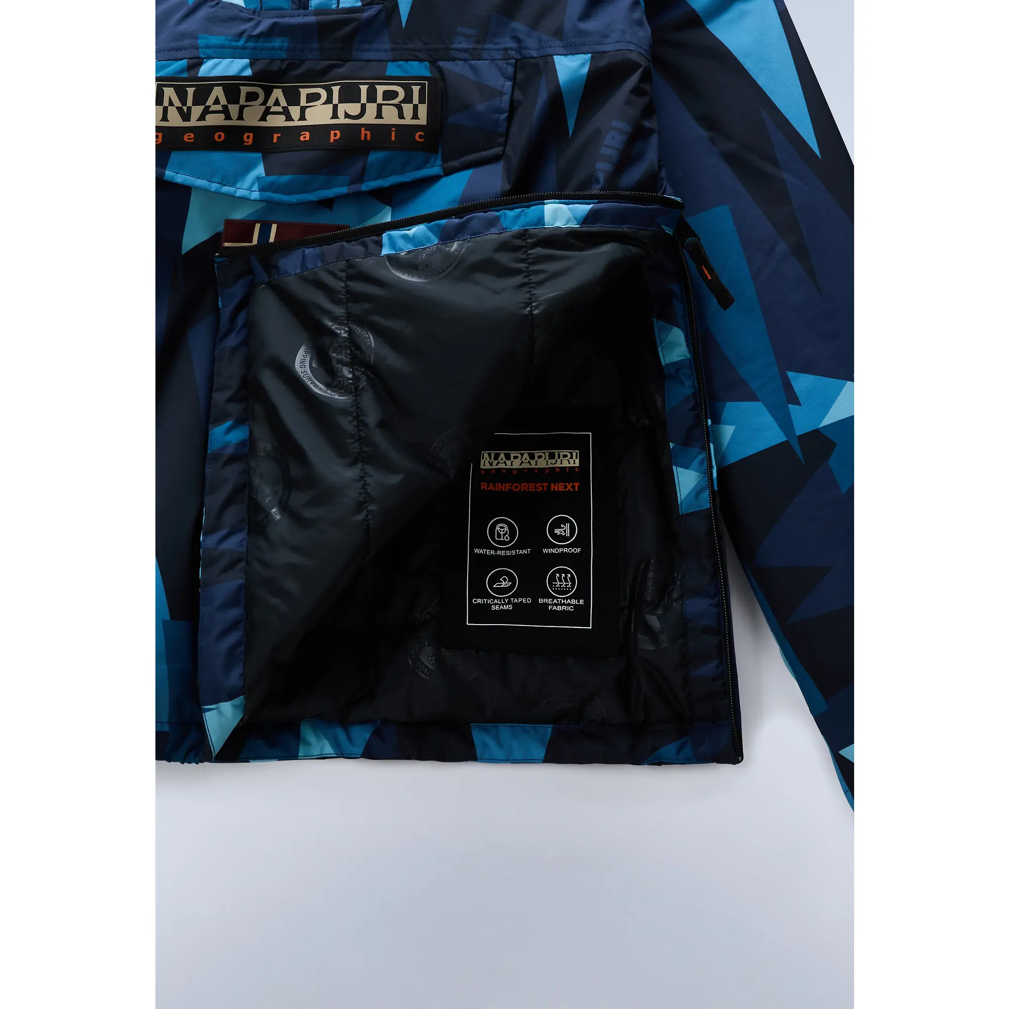Product image 9 of 10 of Napapijri Men's Rainforest Next All Over Print Anorak Jacket - Blue