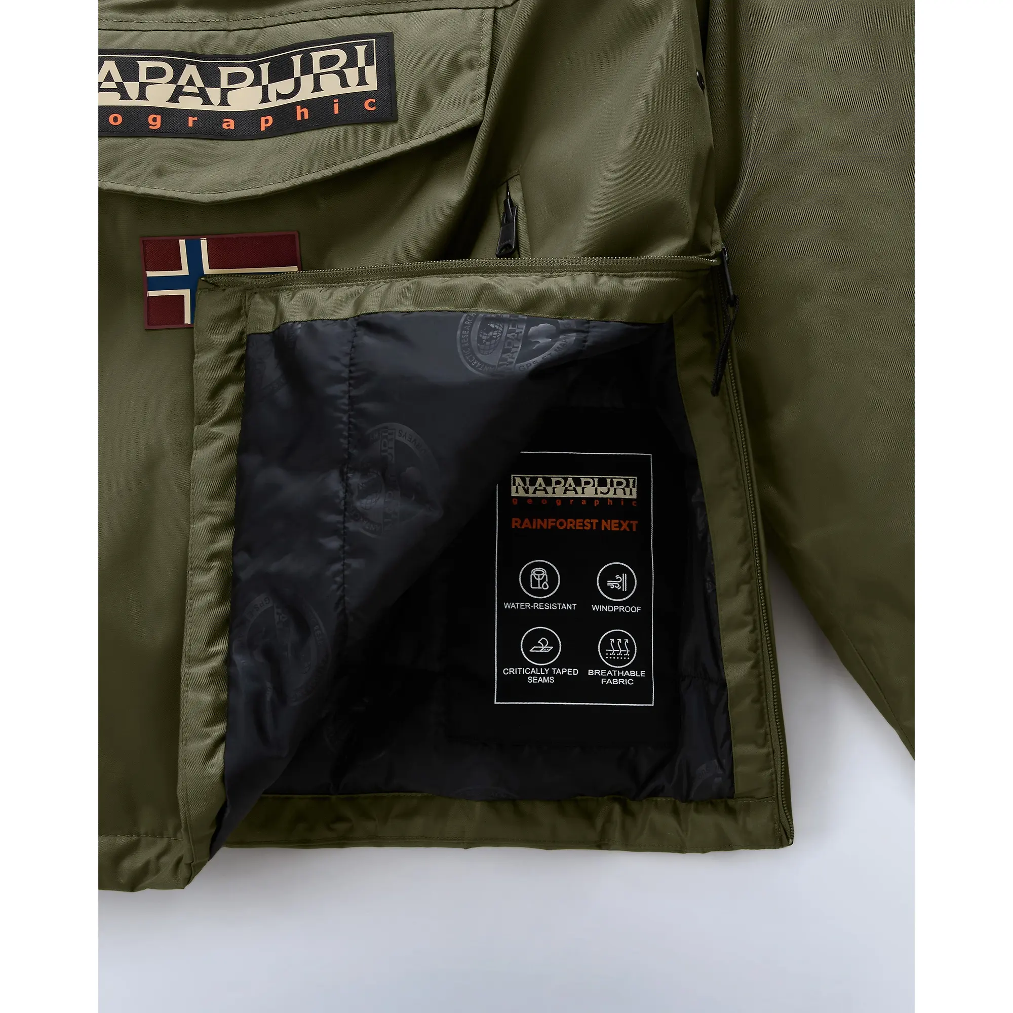 Product image 10 of 11 of Napapijri Men's Rainforest Next Winter Anorak Jacket - Olive Night
