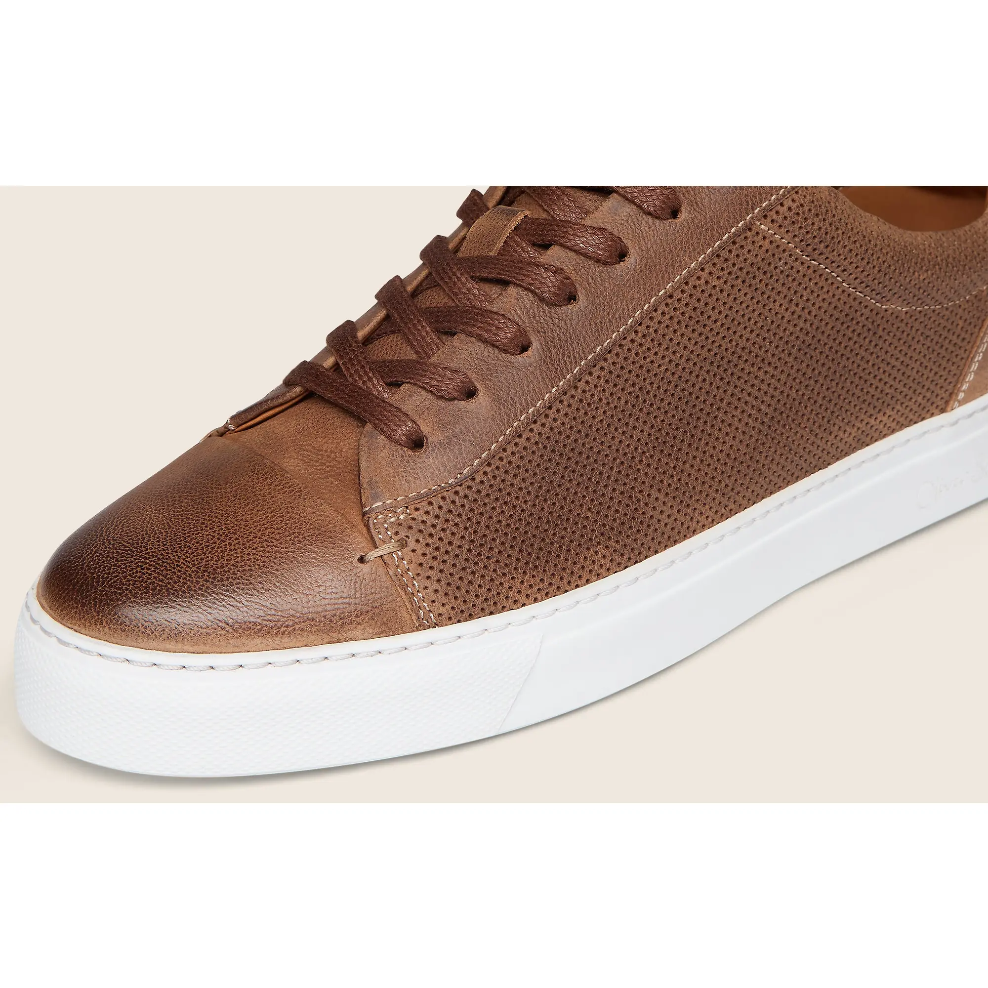 Product image 5 of 6 of Oliver Sweeney Men's Almada Perforated Calf Leather Cupsole Trainers - Tan
