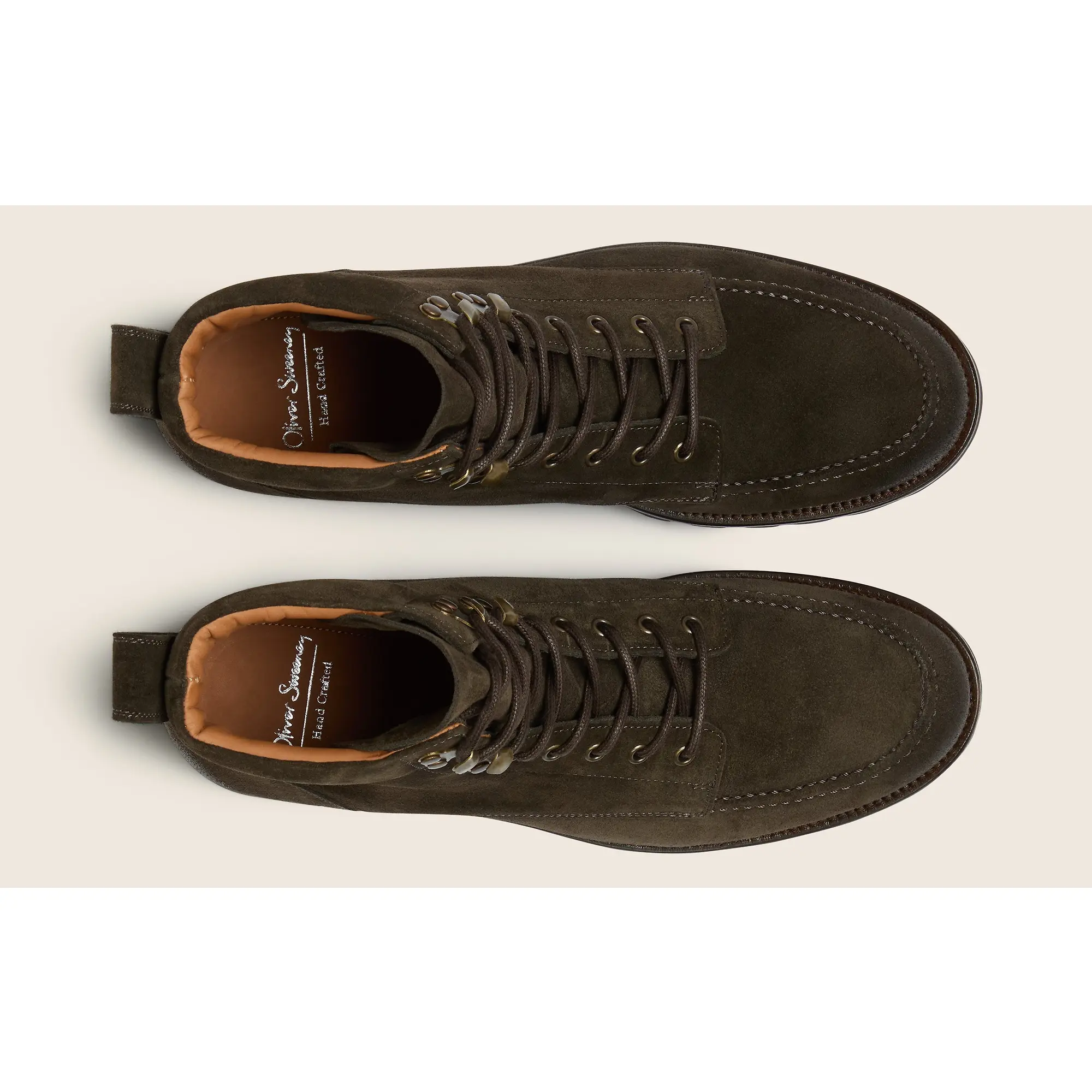 Product image 6 of 6 of Oliver Sweeney Men's Bolhas Calf Suede Moc Toe Boots - Chocolate Suede