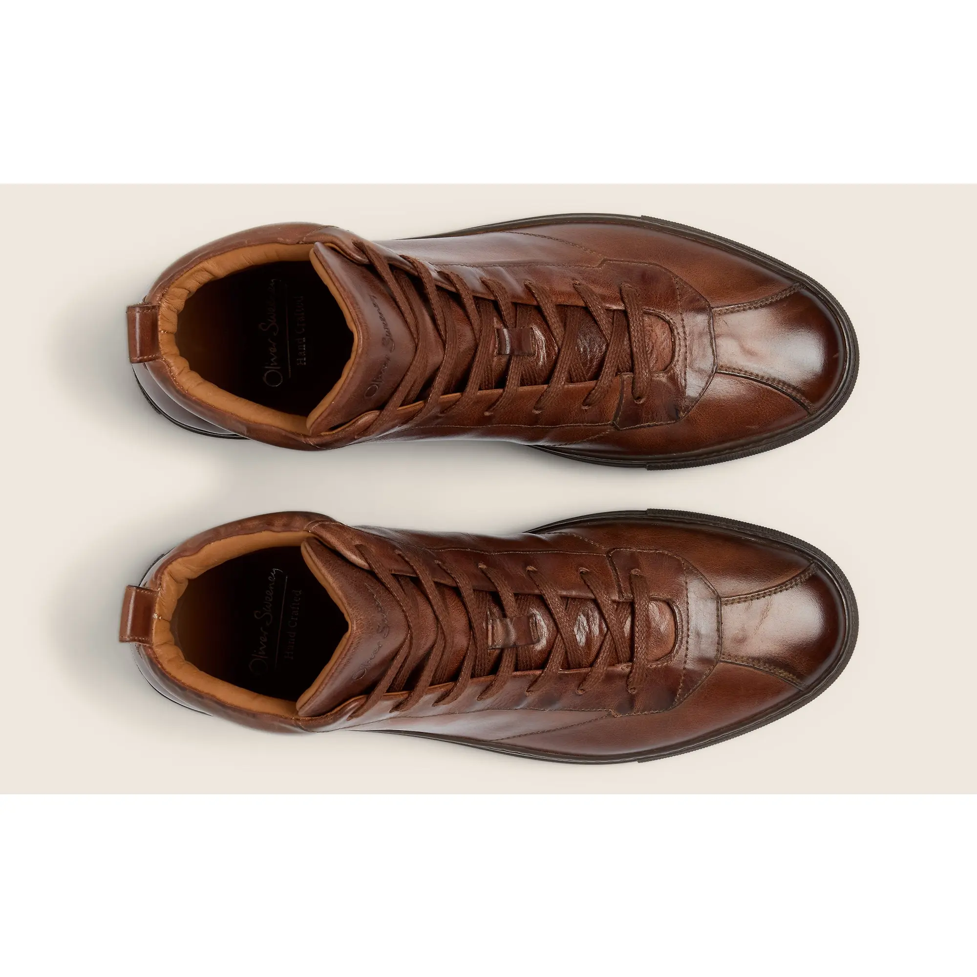 Product image 6 of 6 of Oliver Sweeney Men's Defeza Hand-Finished Calf Leather Retro Trainers - Dark Tan