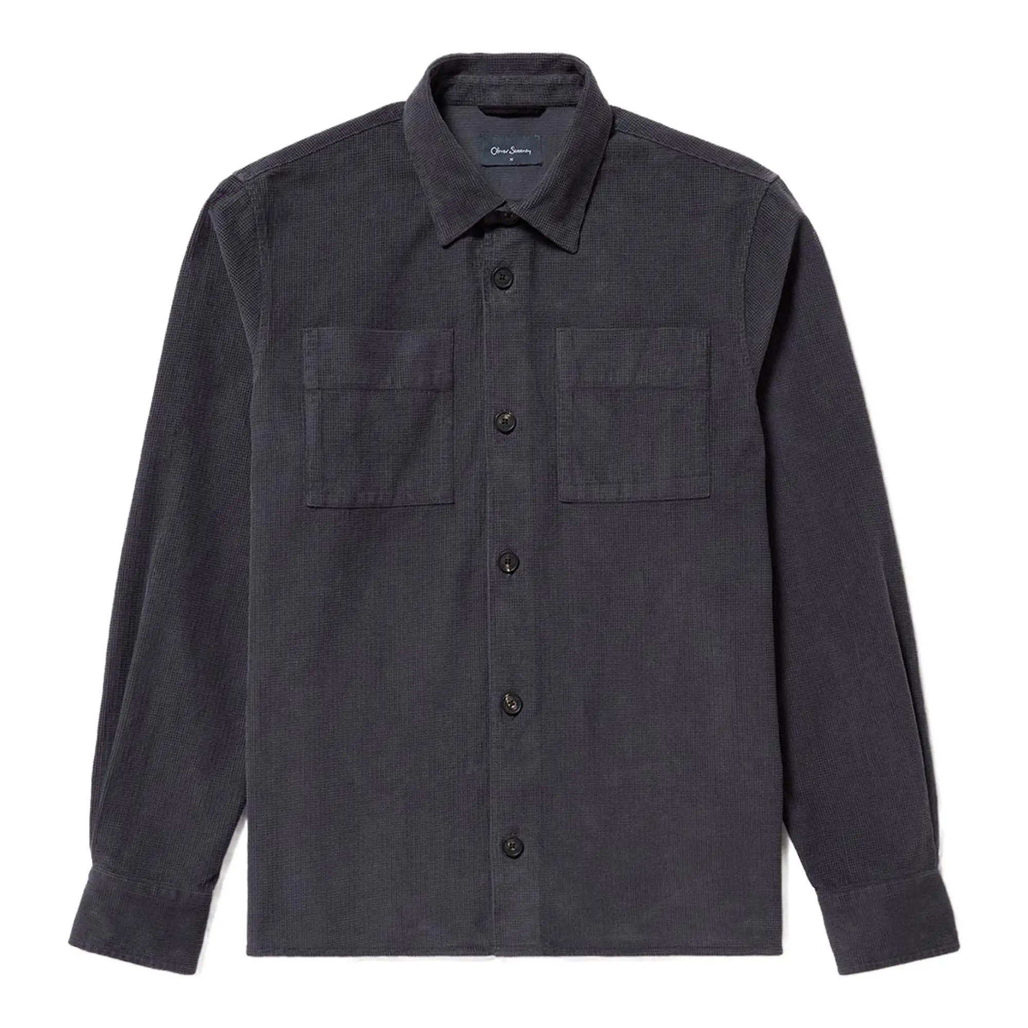 Product image 1 of 8 of Oliver Sweeney Men's Lagos Garment Dyed Textured Cotton Overshirt - Slate Waffle