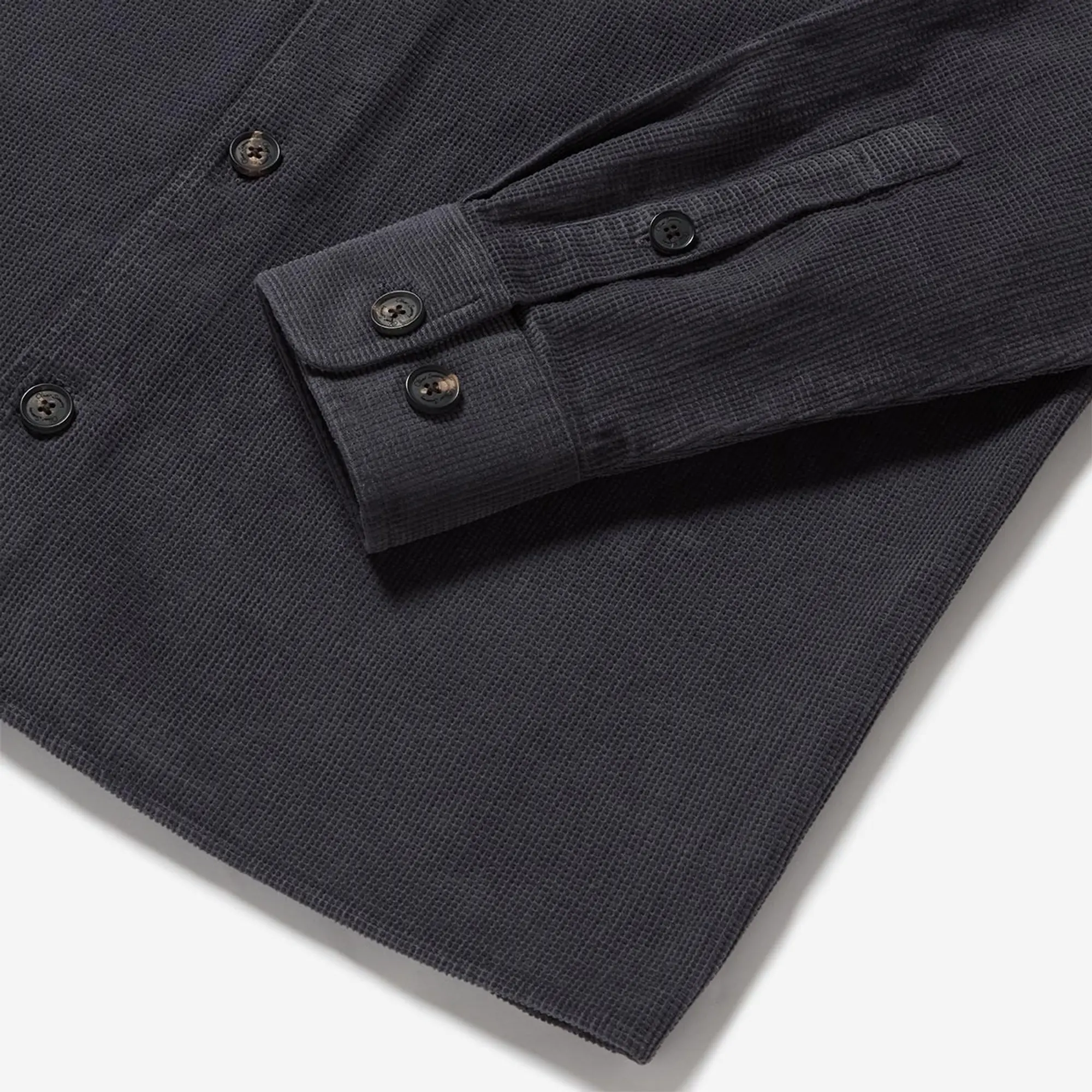 Product image 6 of 8 of Oliver Sweeney Men's Lagos Garment Dyed Textured Cotton Overshirt - Slate Waffle