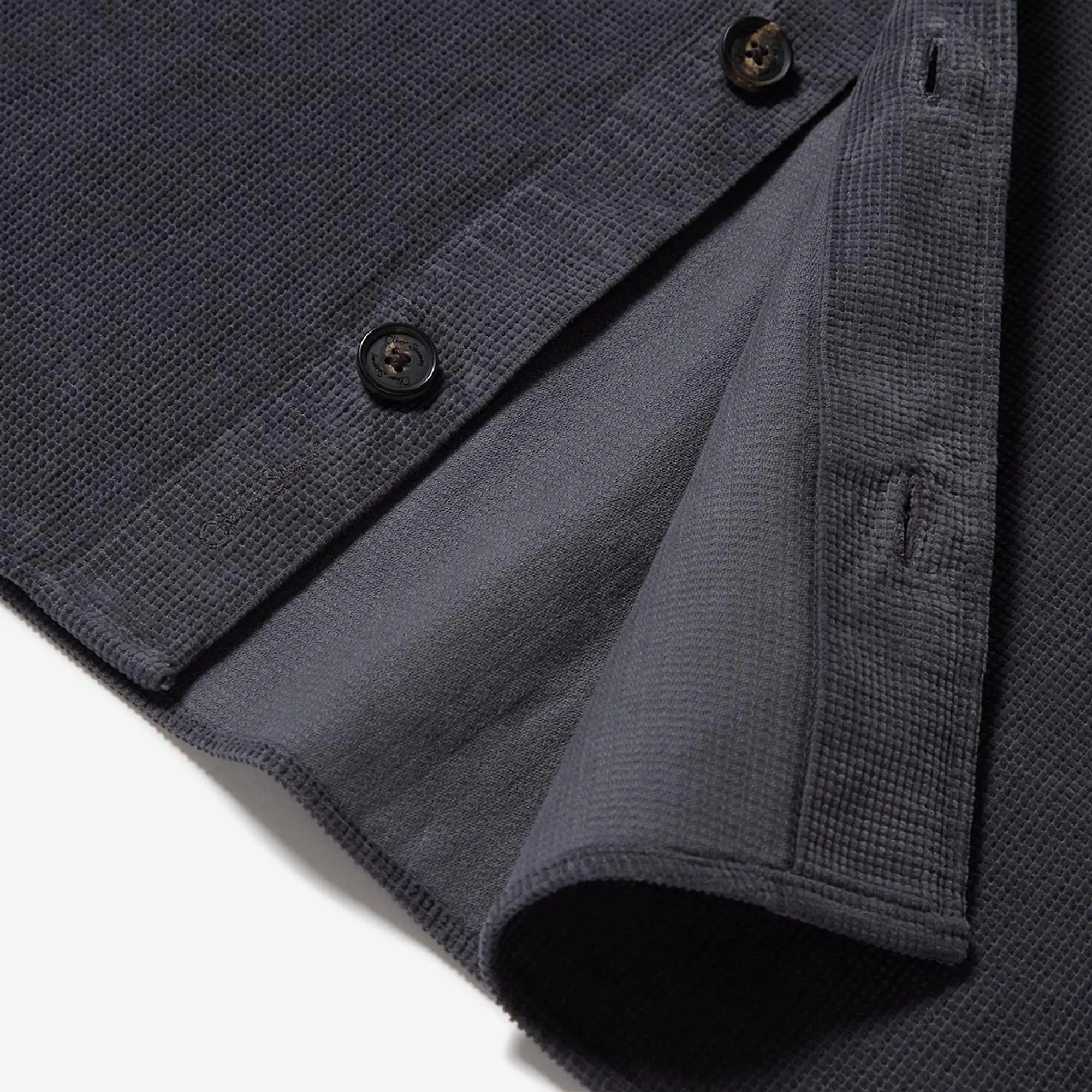 Product image 7 of 8 of Oliver Sweeney Men's Lagos Garment Dyed Textured Cotton Overshirt - Slate Waffle