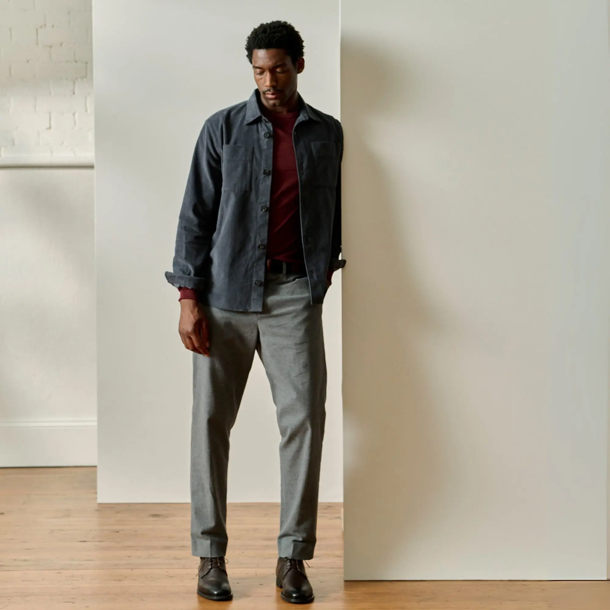 Product image 8 of 8 of Oliver Sweeney Men's Lagos Garment Dyed Textured Cotton Overshirt - Slate Waffle