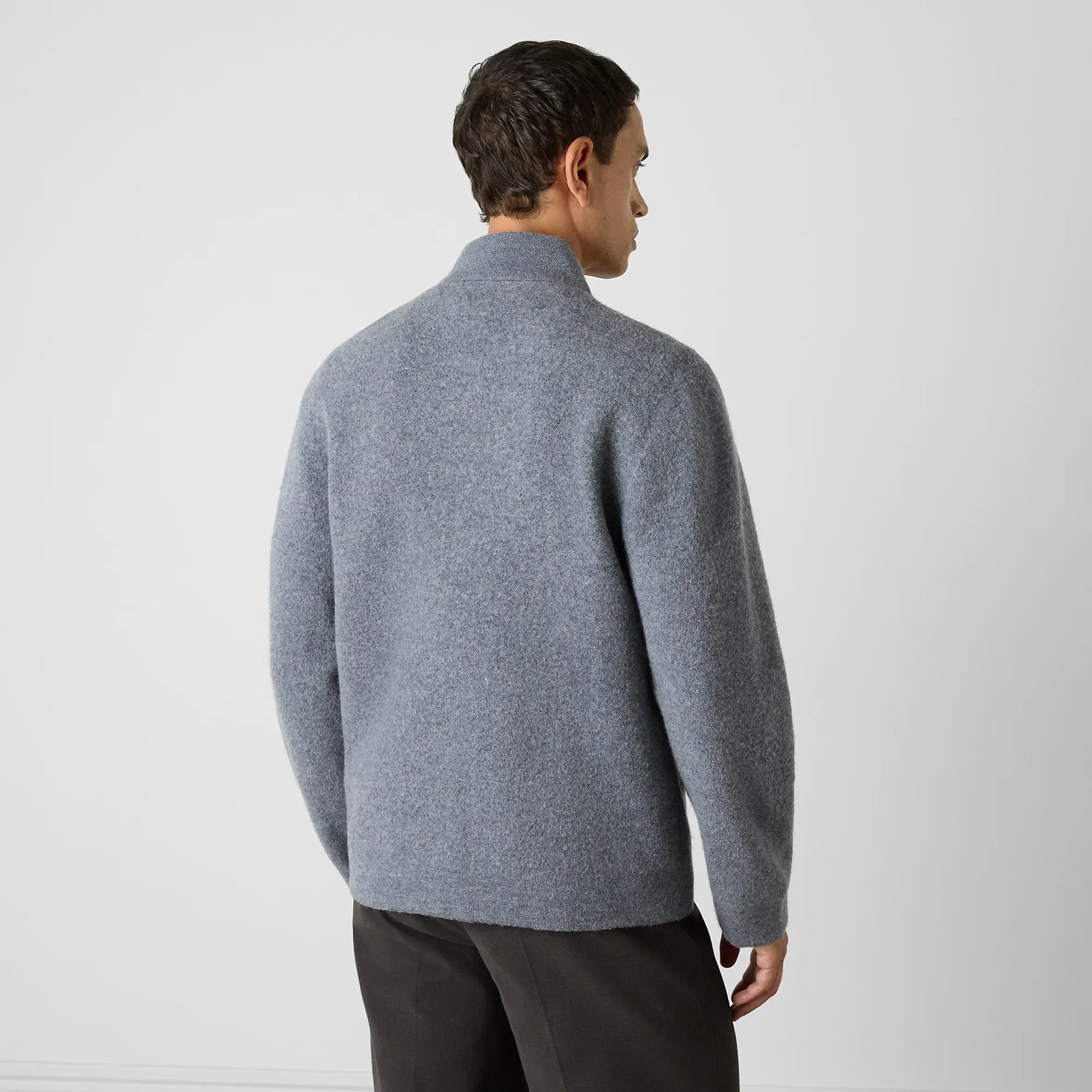 Product image 4 of 7 of Oliver Sweeney Men's Lanark Boiled Merino Wool Bomber Jacket - Grey