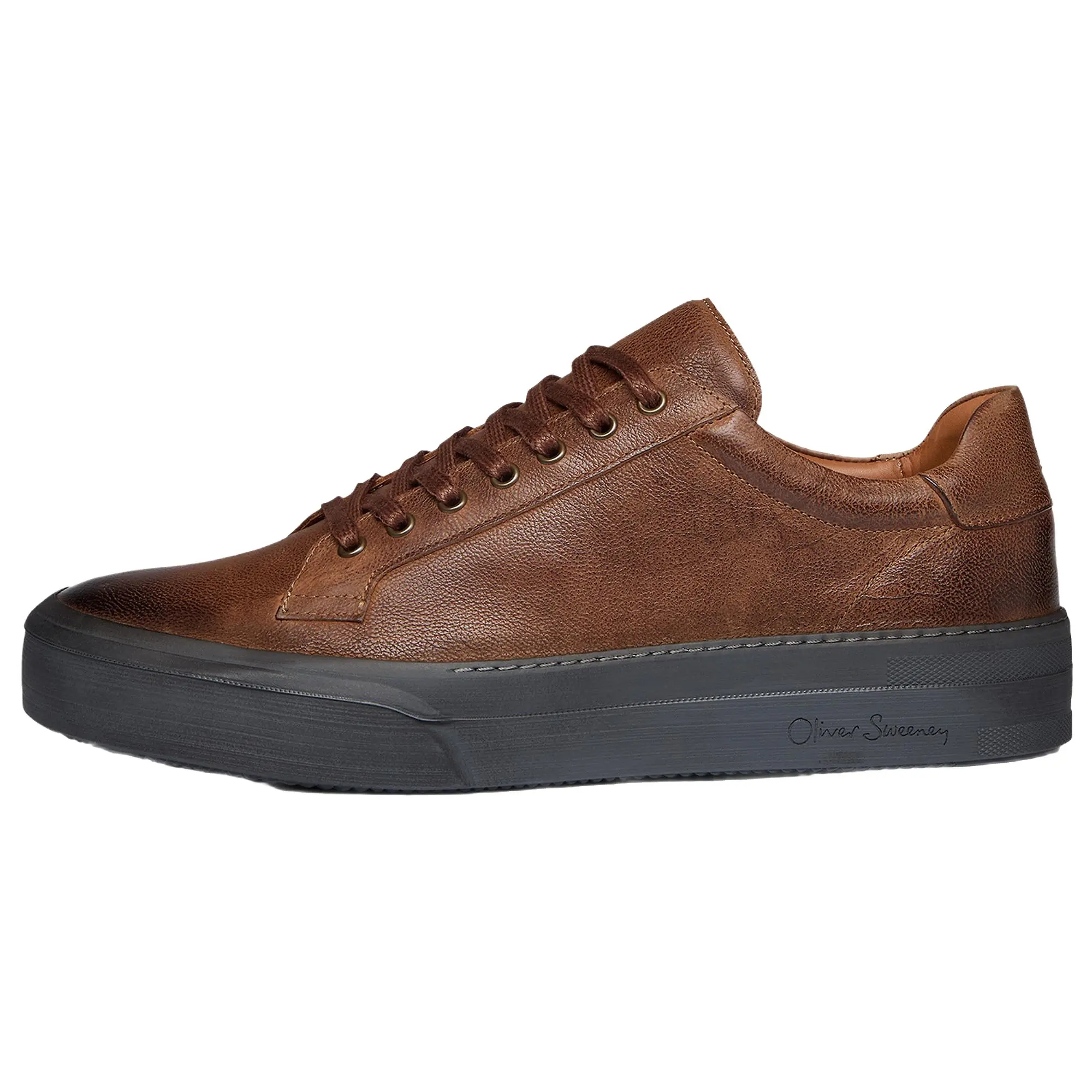 Product image 1 of 6 of Oliver Sweeney Men's Piodao Grained Calf Leather Cupsole Trainers - Tan