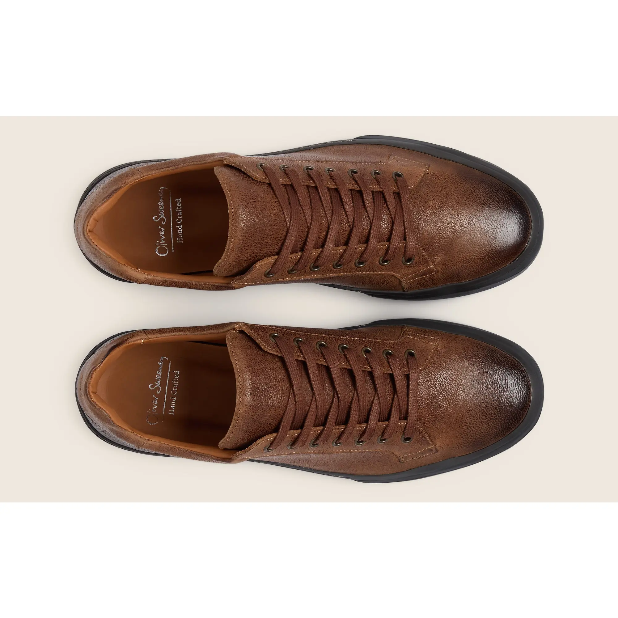 Product image 6 of 6 of Oliver Sweeney Men's Piodao Grained Calf Leather Cupsole Trainers - Tan