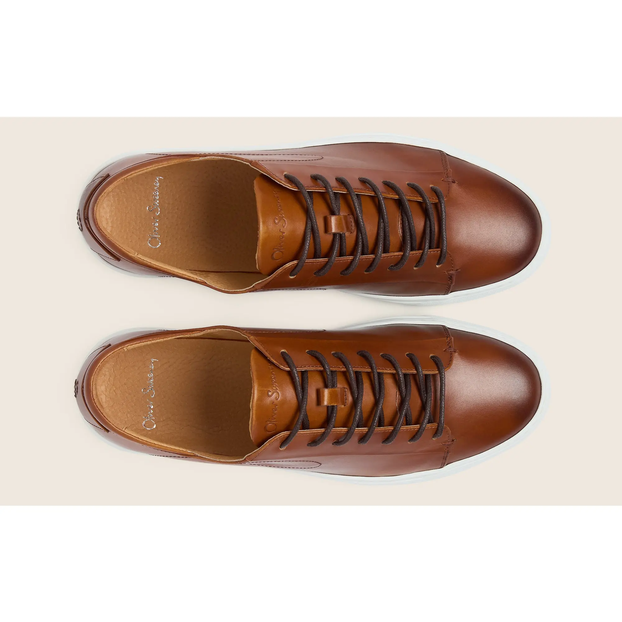 Product image 6 of 6 of Oliver Sweeney Men's Sirolo Hand-Antiqued Leather Lightweight Trainers - Dark Tan