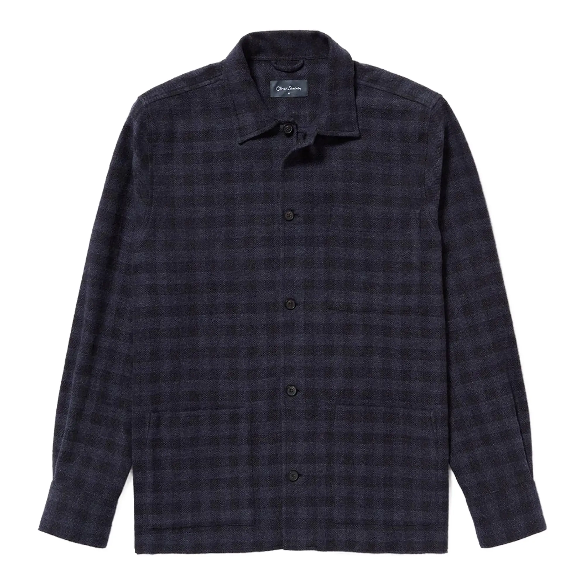 Product image 1 of 7 of Oliver Sweeney Men's Tramore Brushed Cotton Check Overshirt - Navy Check