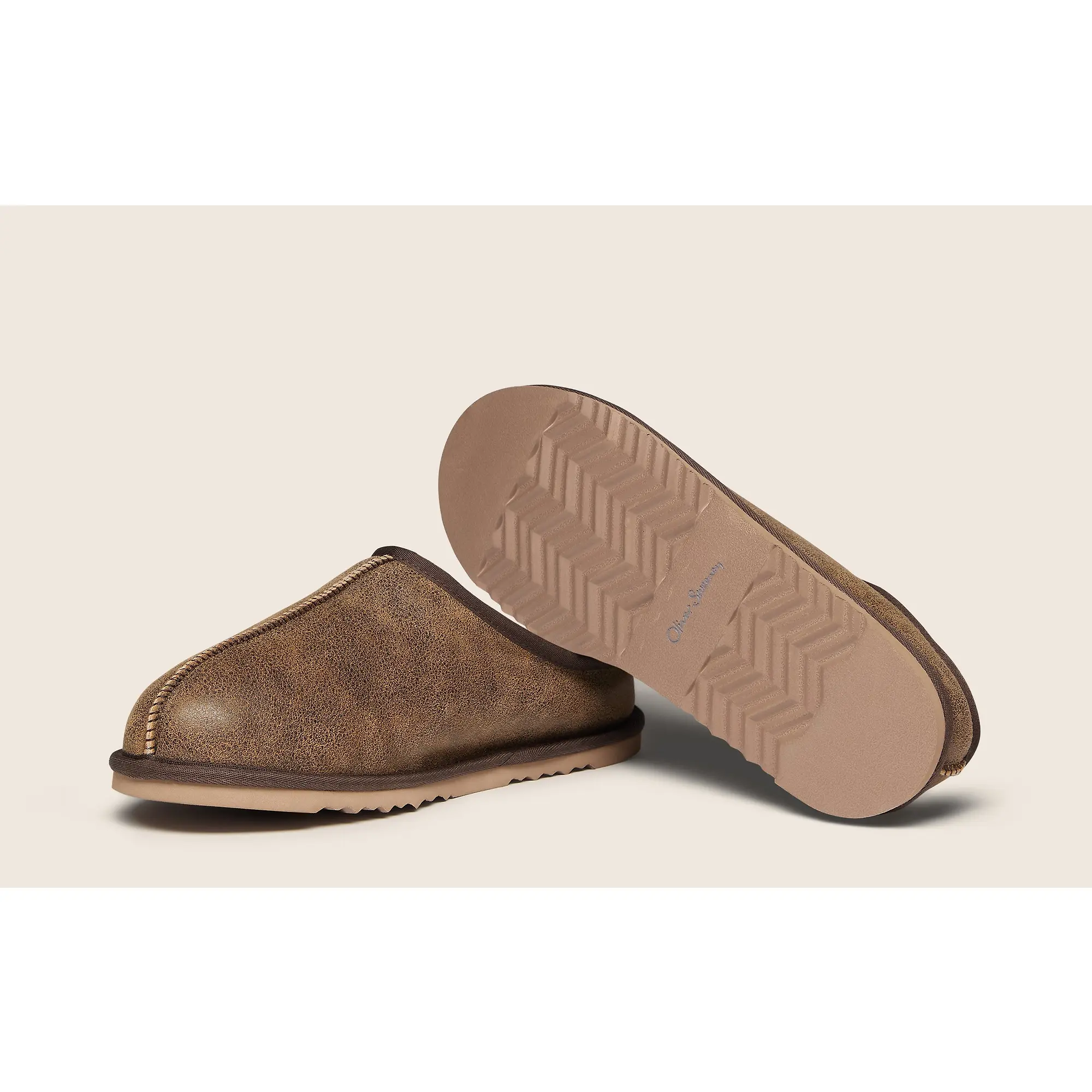Product image 5 of 6 of Oliver Sweeney Men's Yaxley Shearling Mule Slippers - Brown