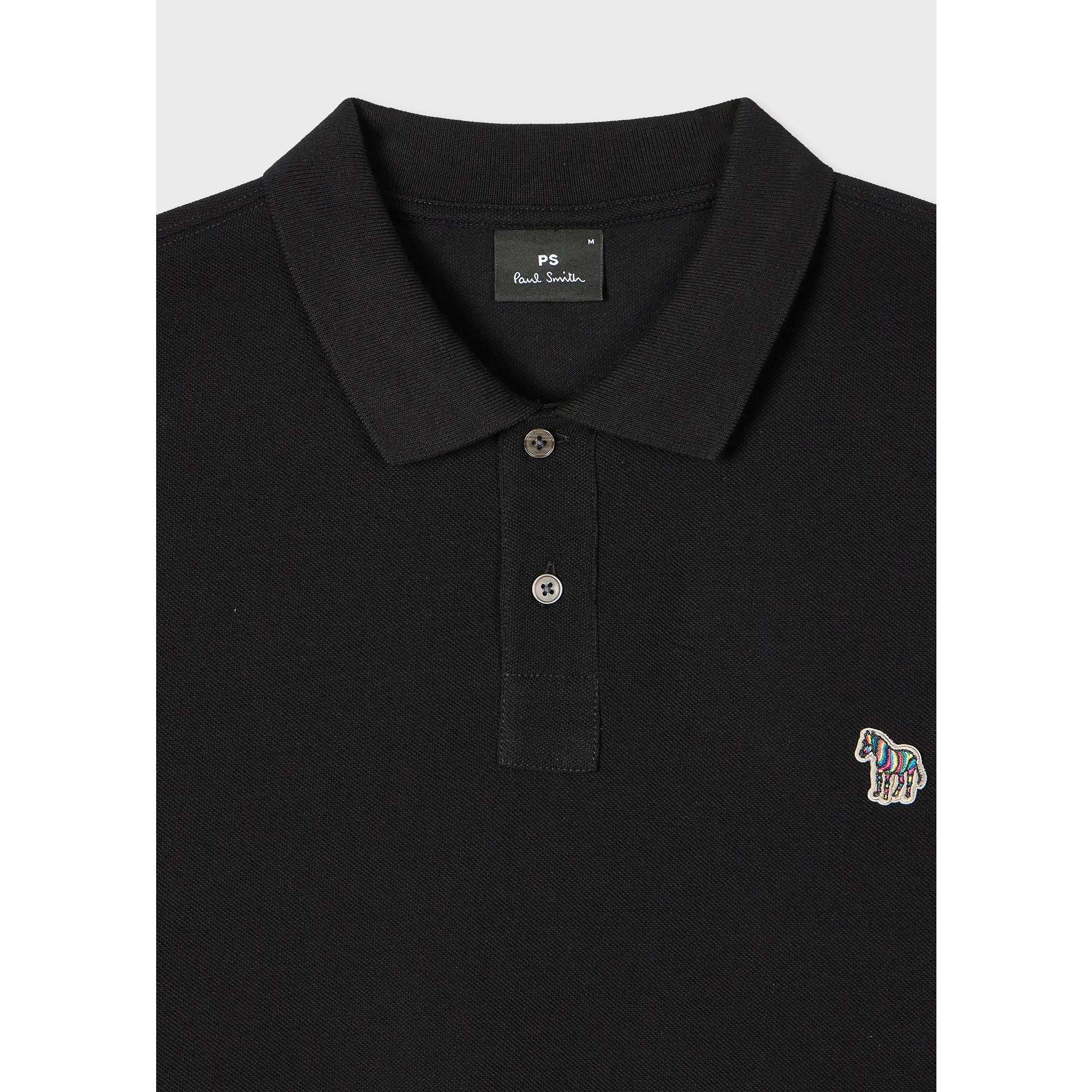 Product image 2 of 3 of Paul Smith Men's Cotton-Piqué Zebra Logo Polo Shirt - Black