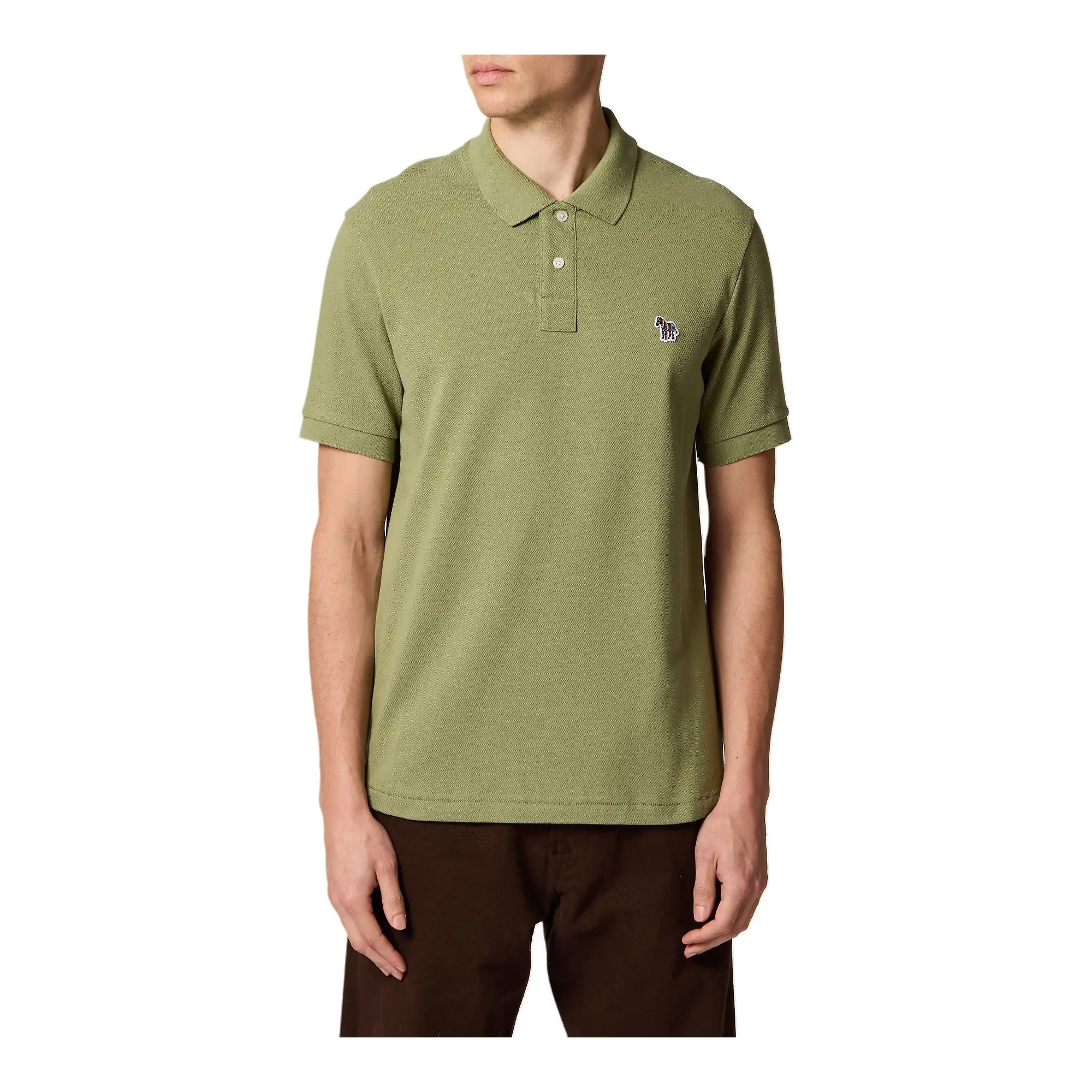 Product image 1 of 3 of Paul Smith Men's Organic Cotton Zebra Polo Shirt - Light Greyish Green