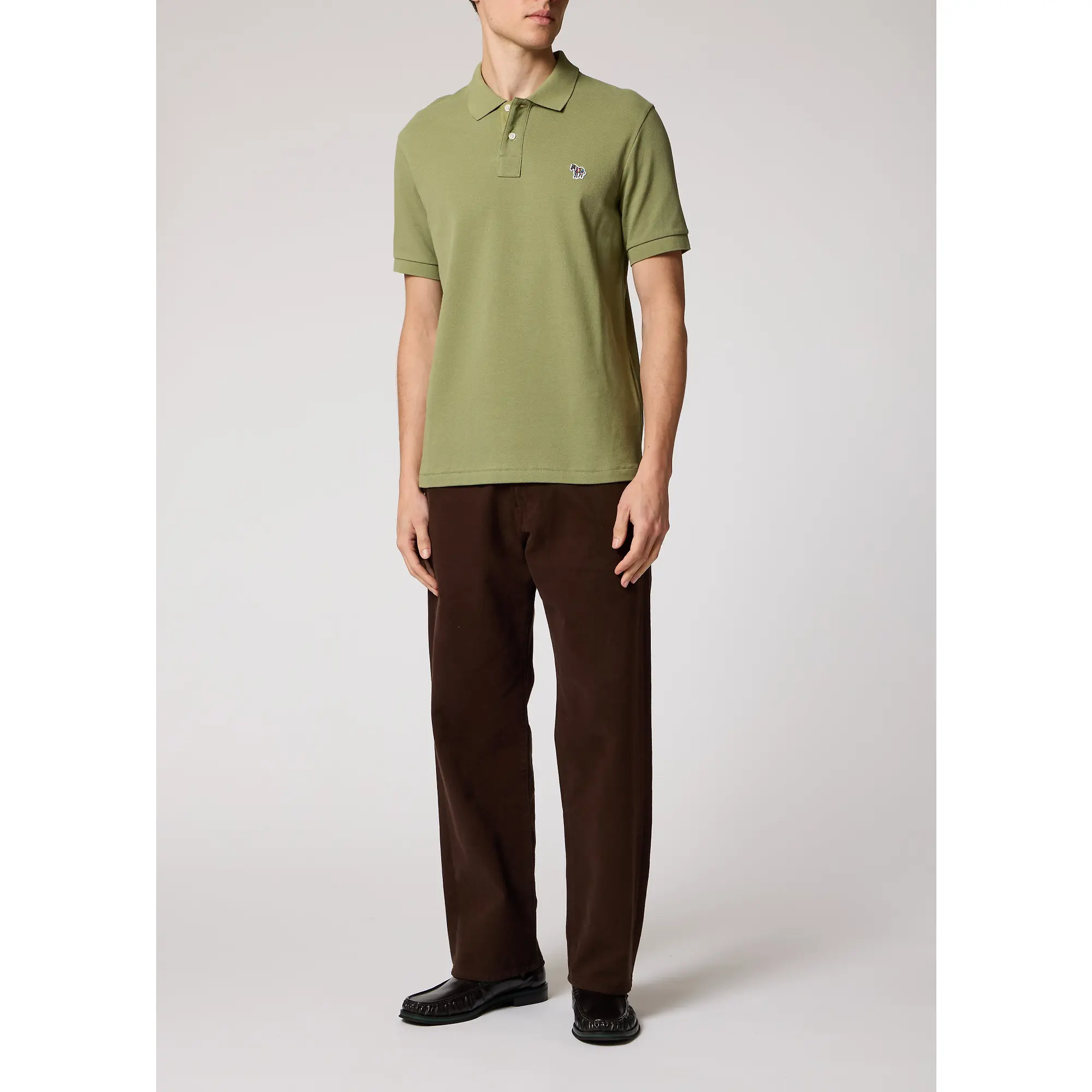 Product image 2 of 3 of Paul Smith Men's Organic Cotton Zebra Polo Shirt - Light Greyish Green