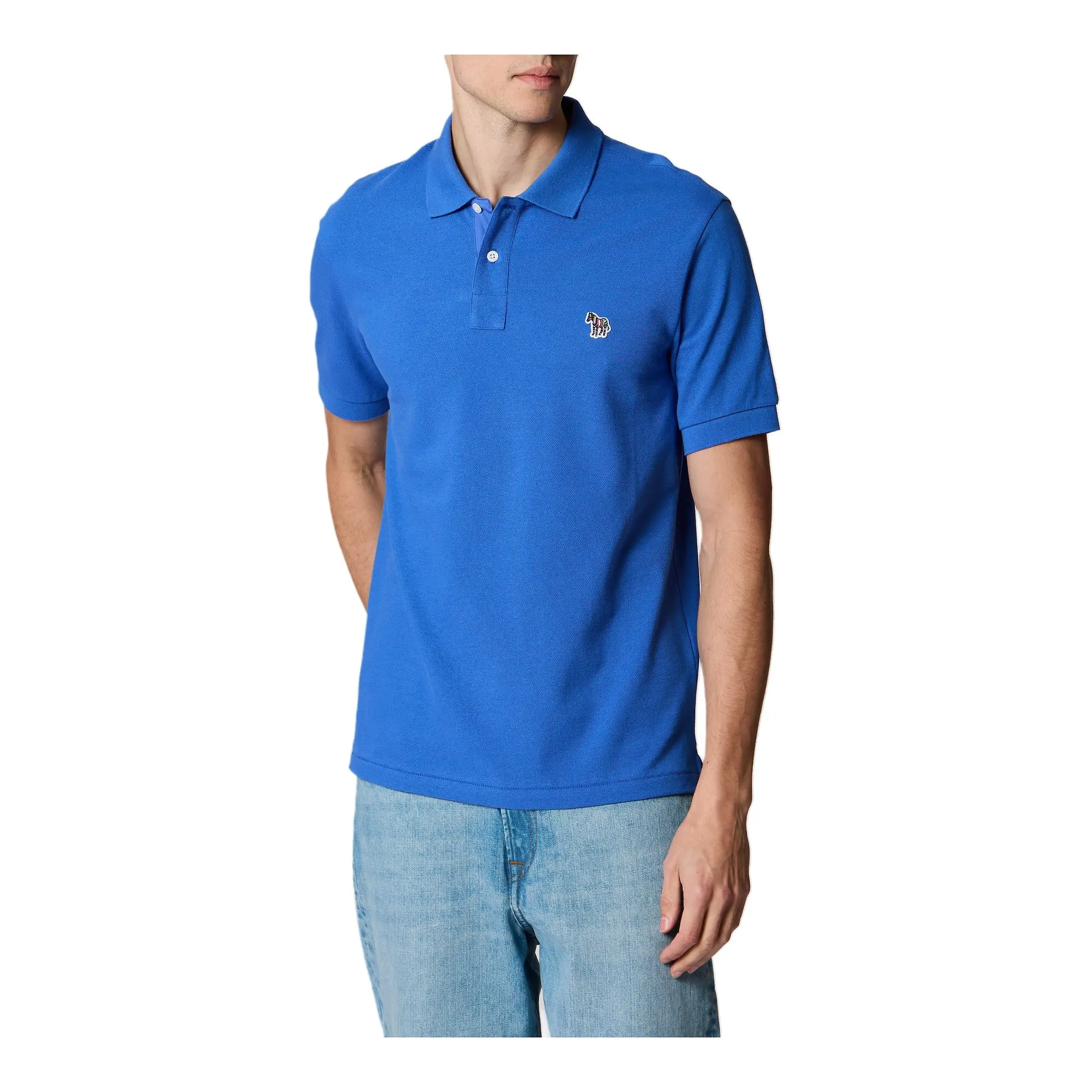 Product image 1 of 8 of Paul Smith Men's Organic Cotton Zebra Polo Shirt - Mid Blue