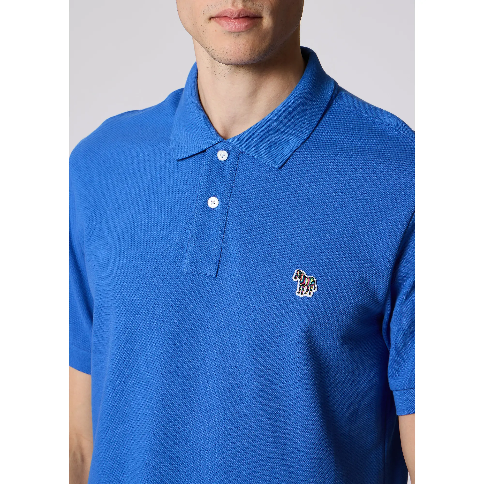 Product image 4 of 8 of Paul Smith Men's Organic Cotton Zebra Polo Shirt - Mid Blue