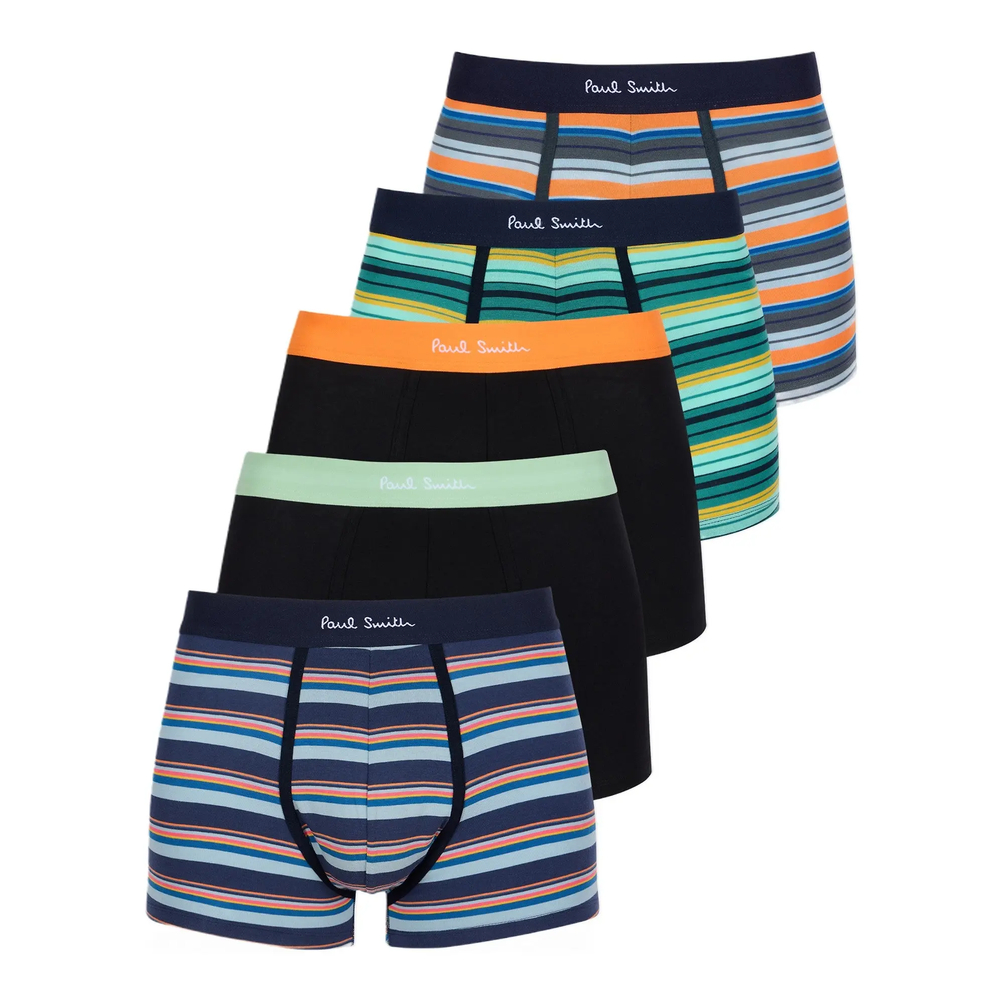 Product image 1 of 11 of Paul Smith Men's Stripe/Plain Trunks 5 Pack - Mixed