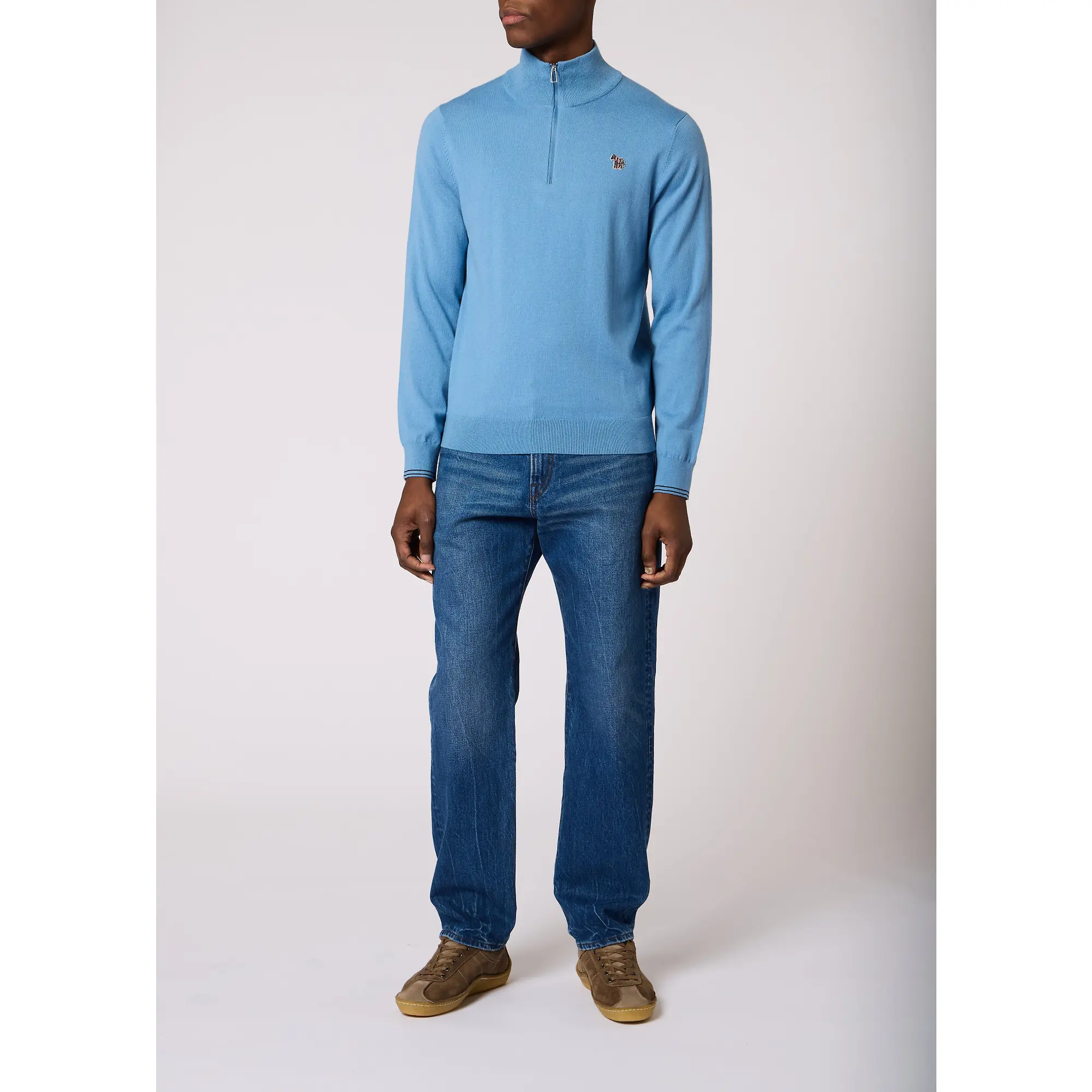 Product image 3 of 3 of Paul Smith Men's Zeb Bad Zip Neck Sweater - Light Blue