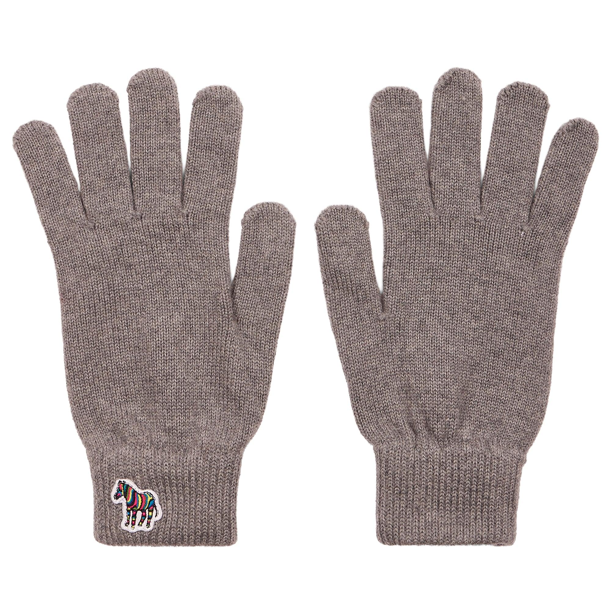 Paul Smith Men's Zebra Logo Wool Gloves - Slate | British Attire