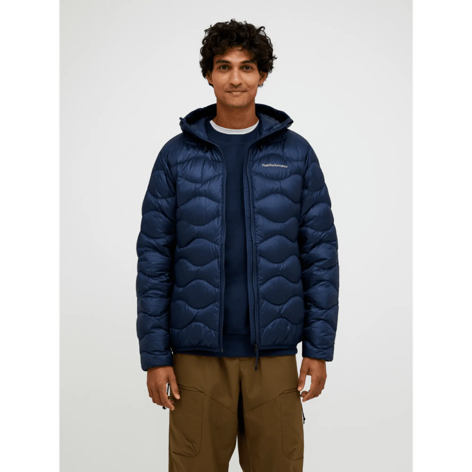 Product image 2 of 10 of Peak Performance Men's Helium Down Hooded Jacket - Blue Shadow