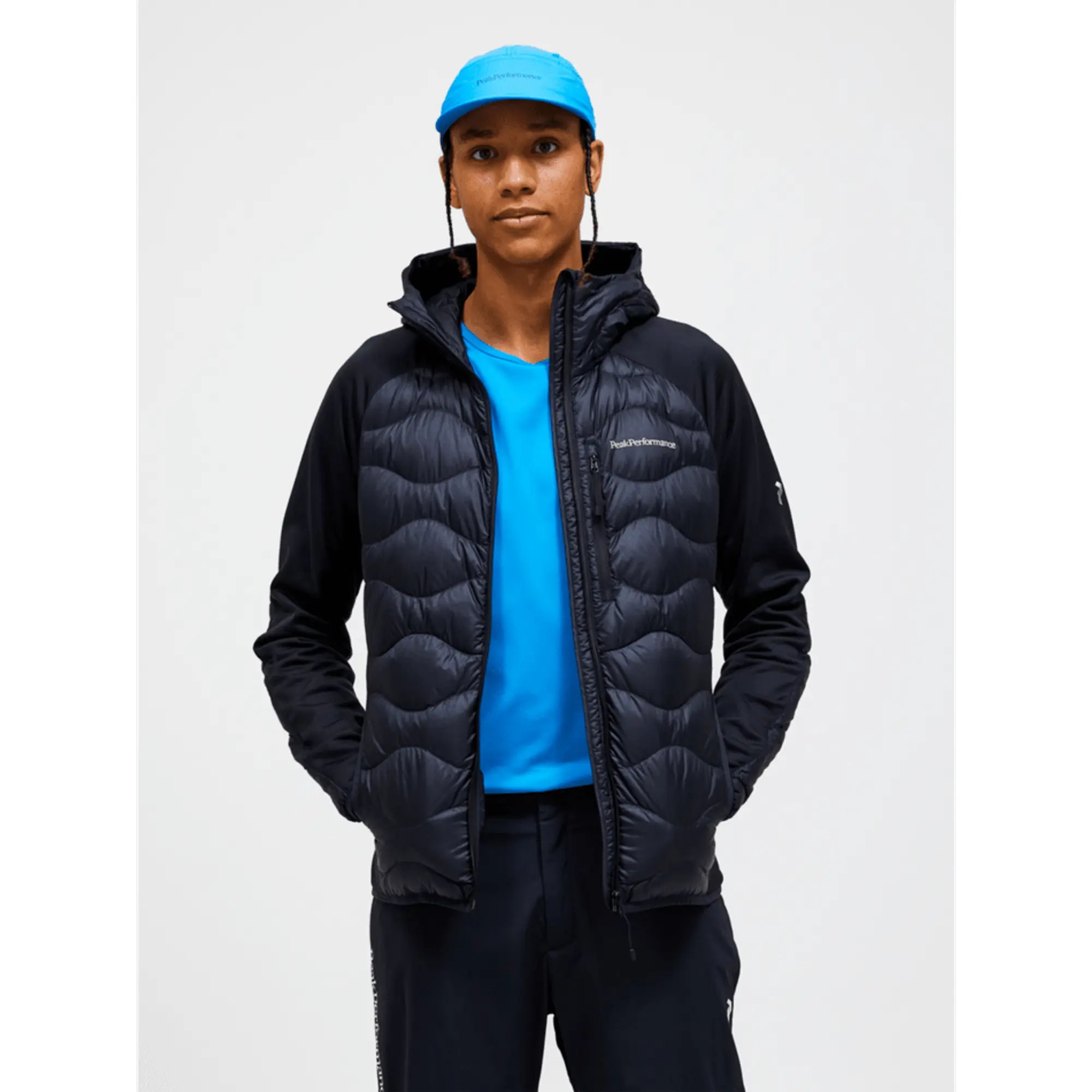 Product image 2 of 8 of Peak Performance Men's Helium Down Hybrid Hooded Jacket - Black
