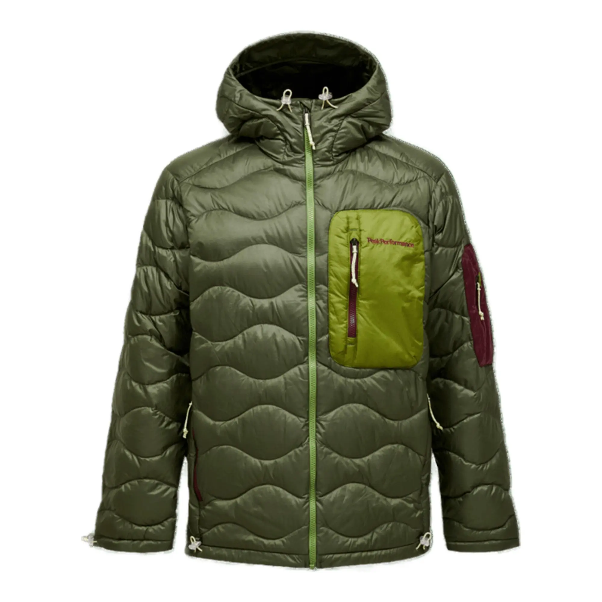 Product image 1 of 9 of Peak Performance Men's Helium Utility Down Hooded Jacket - Pine Needle/Mosswood
