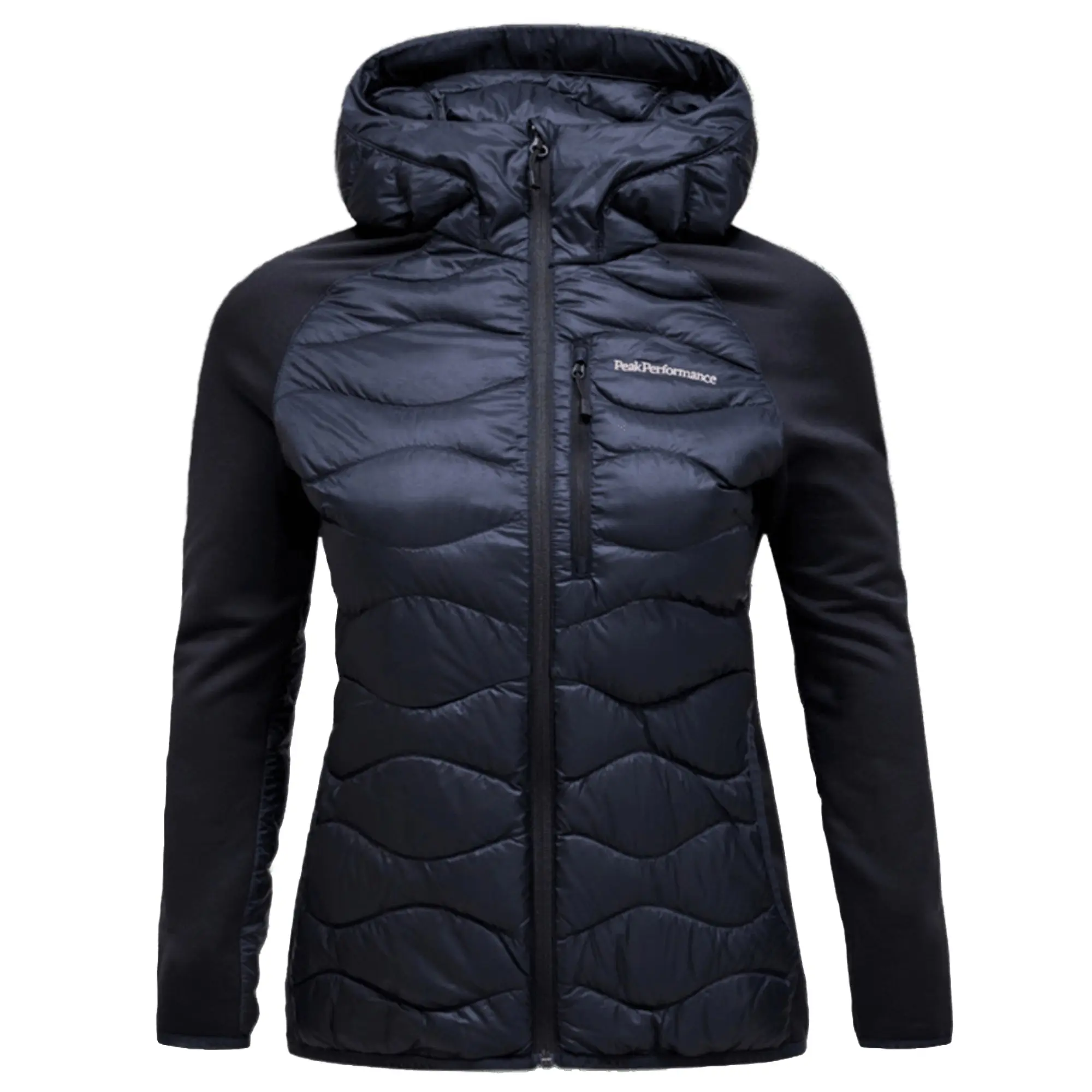 Product image 1 of 9 of Peak Performance Women's Helium Hybrid Down Hooded Jacket - Black