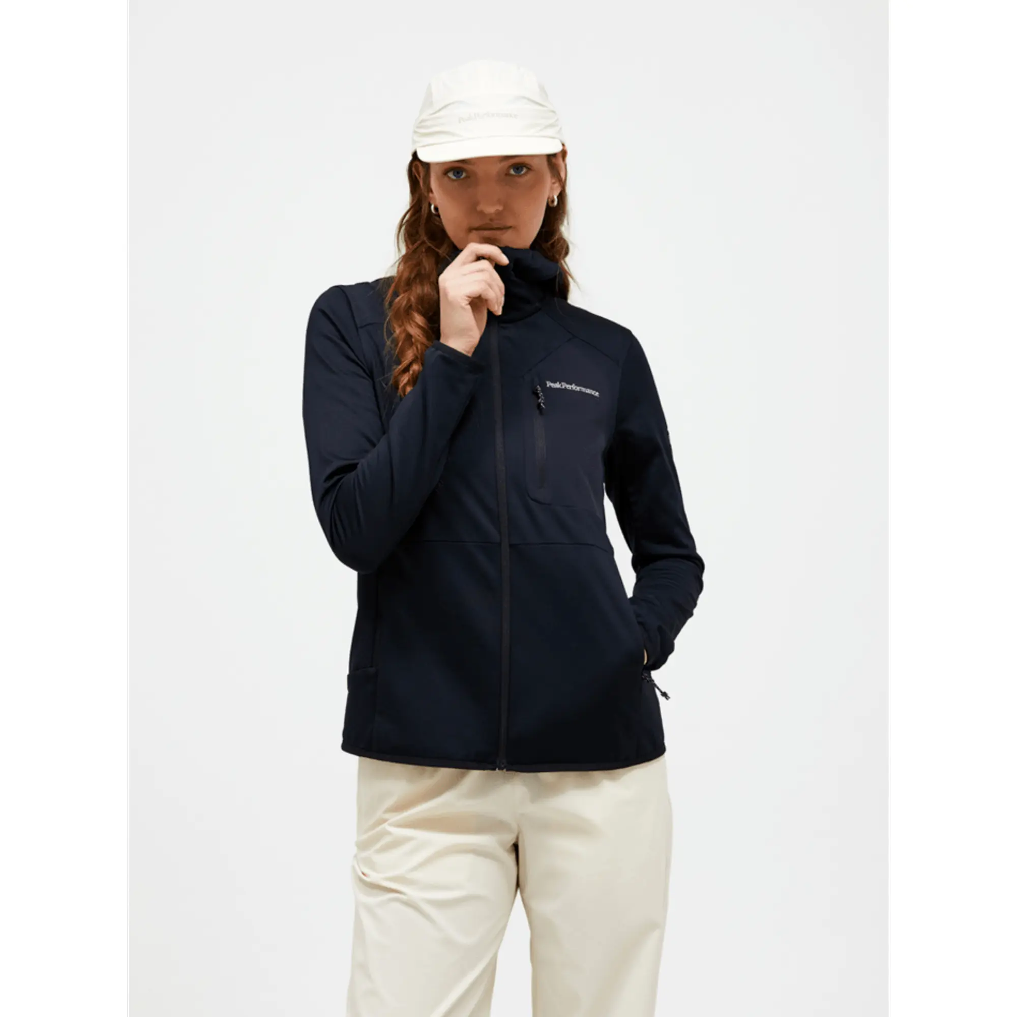 Product image 2 of 7 of Peak Performance Women's Utility Light Zip Hoodie - Black/Black