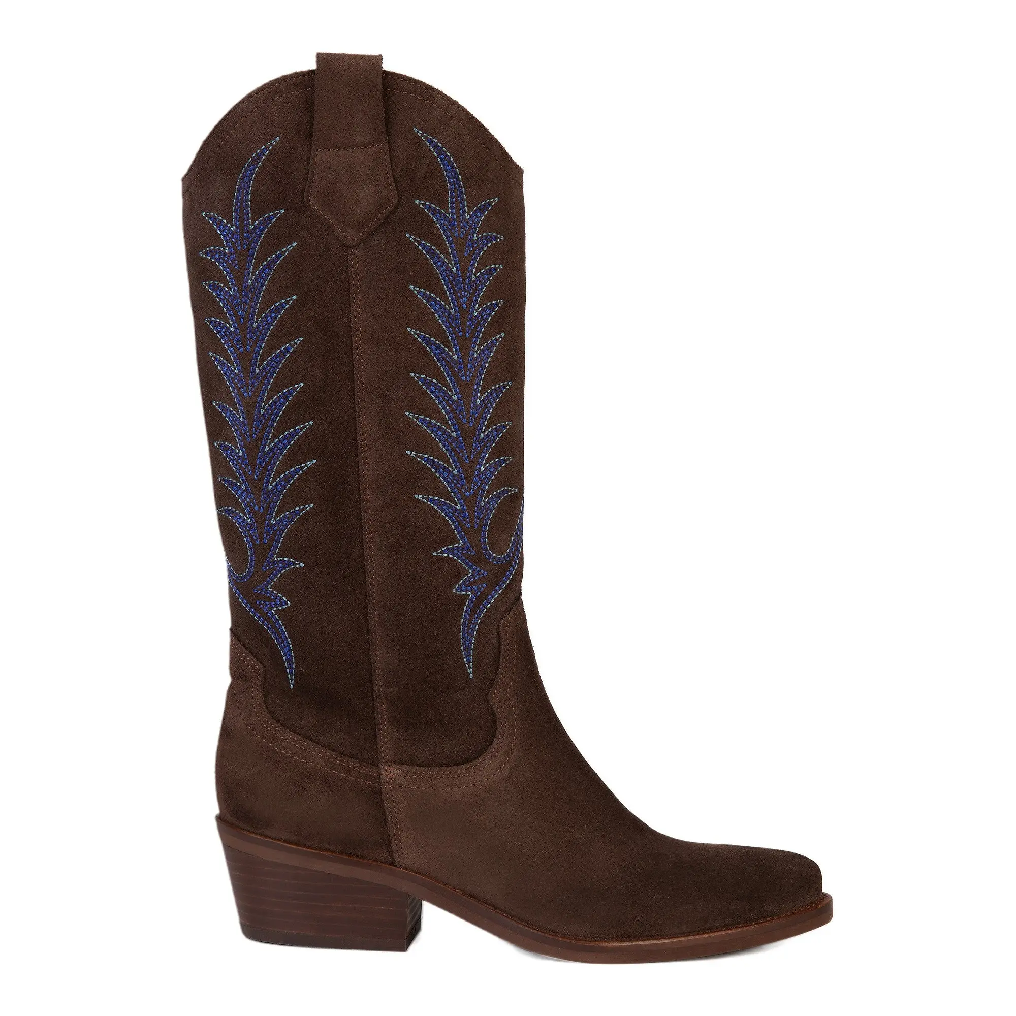 Product image 1 of 4 of Penelope Chilvers Women's Goldie Suede Embroidered Boots - Bitter Chocolate