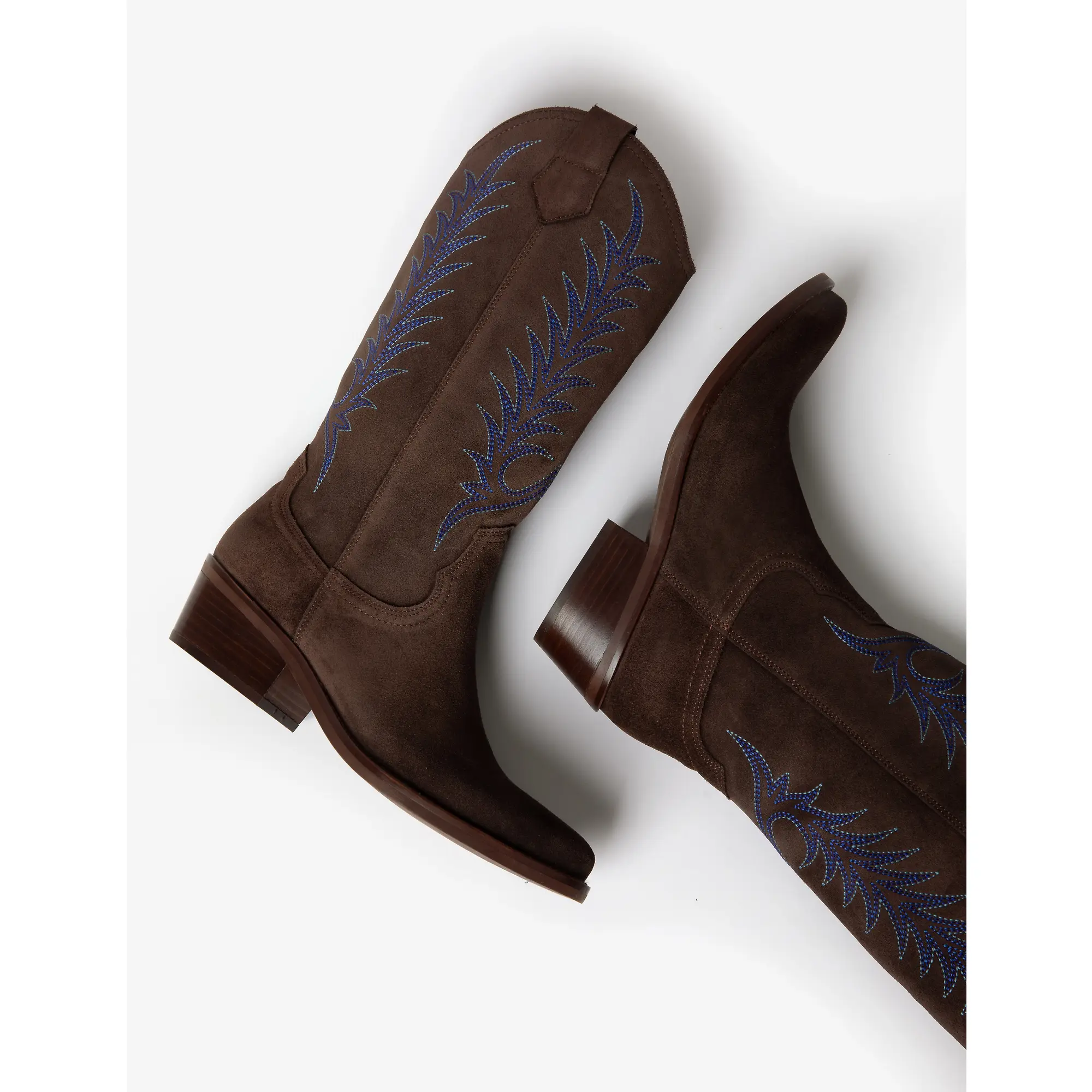 Product image 4 of 4 of Penelope Chilvers Women's Goldie Suede Embroidered Boots - Bitter Chocolate
