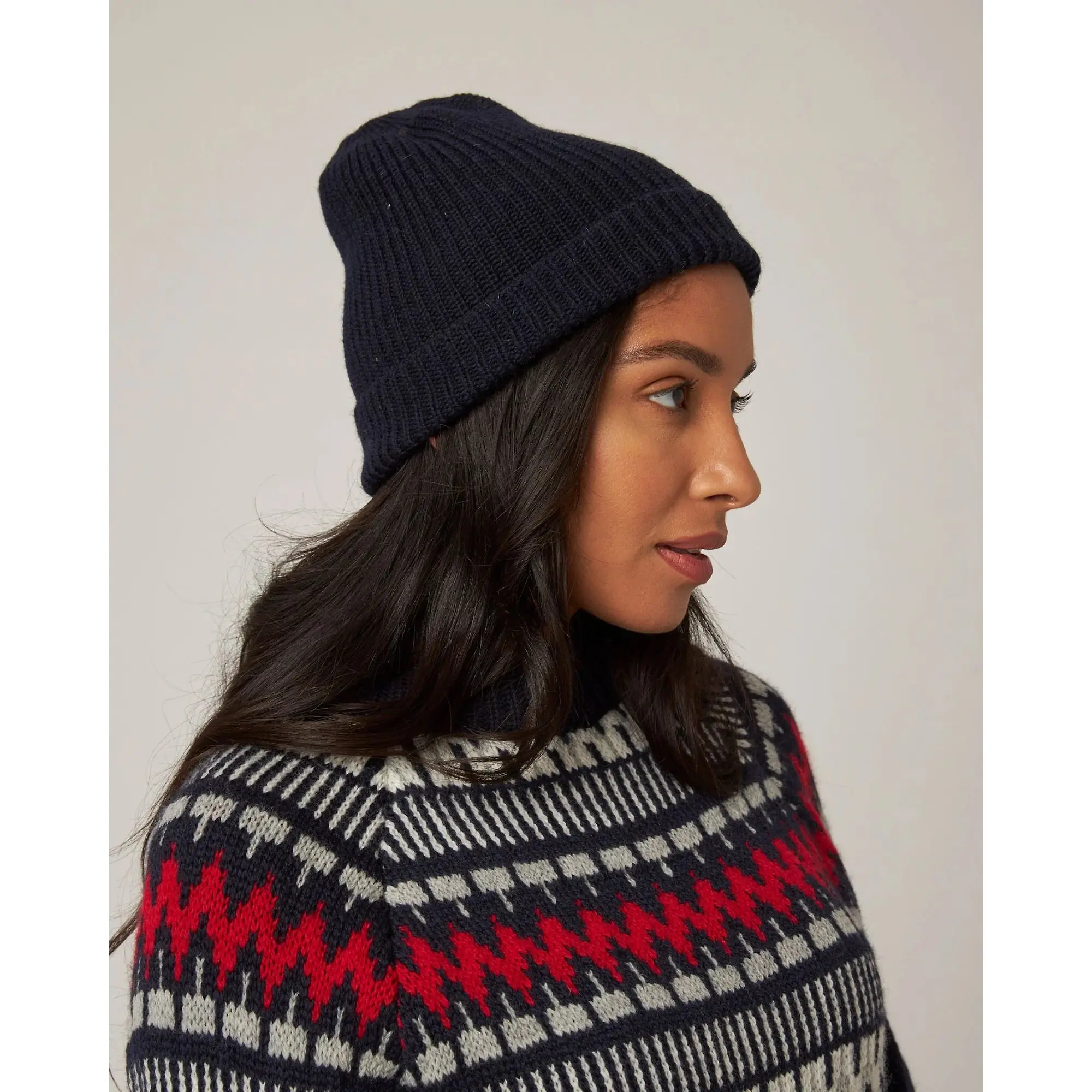 Product image 3 of 6 of Peregrine Porter Ribbed Beanie - Navy