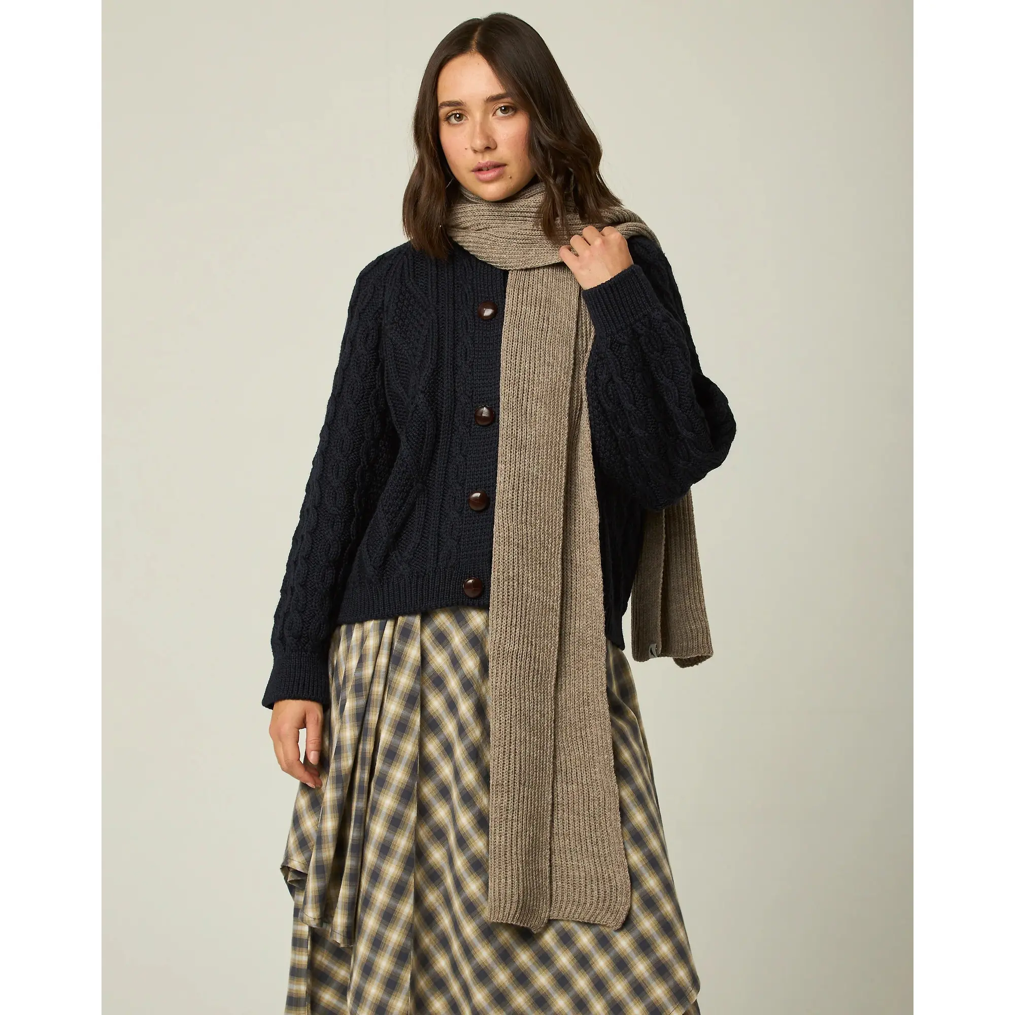 Product image 3 of 6 of Peregrine Porter Ribbed Scarf - Oak