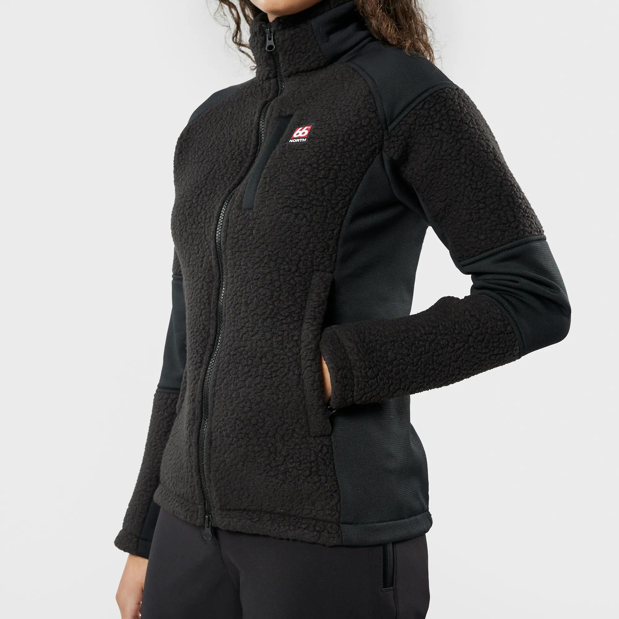 Product image 4 of 7 of 66°North Women's Tindur Technical Shearling Jacket - Black