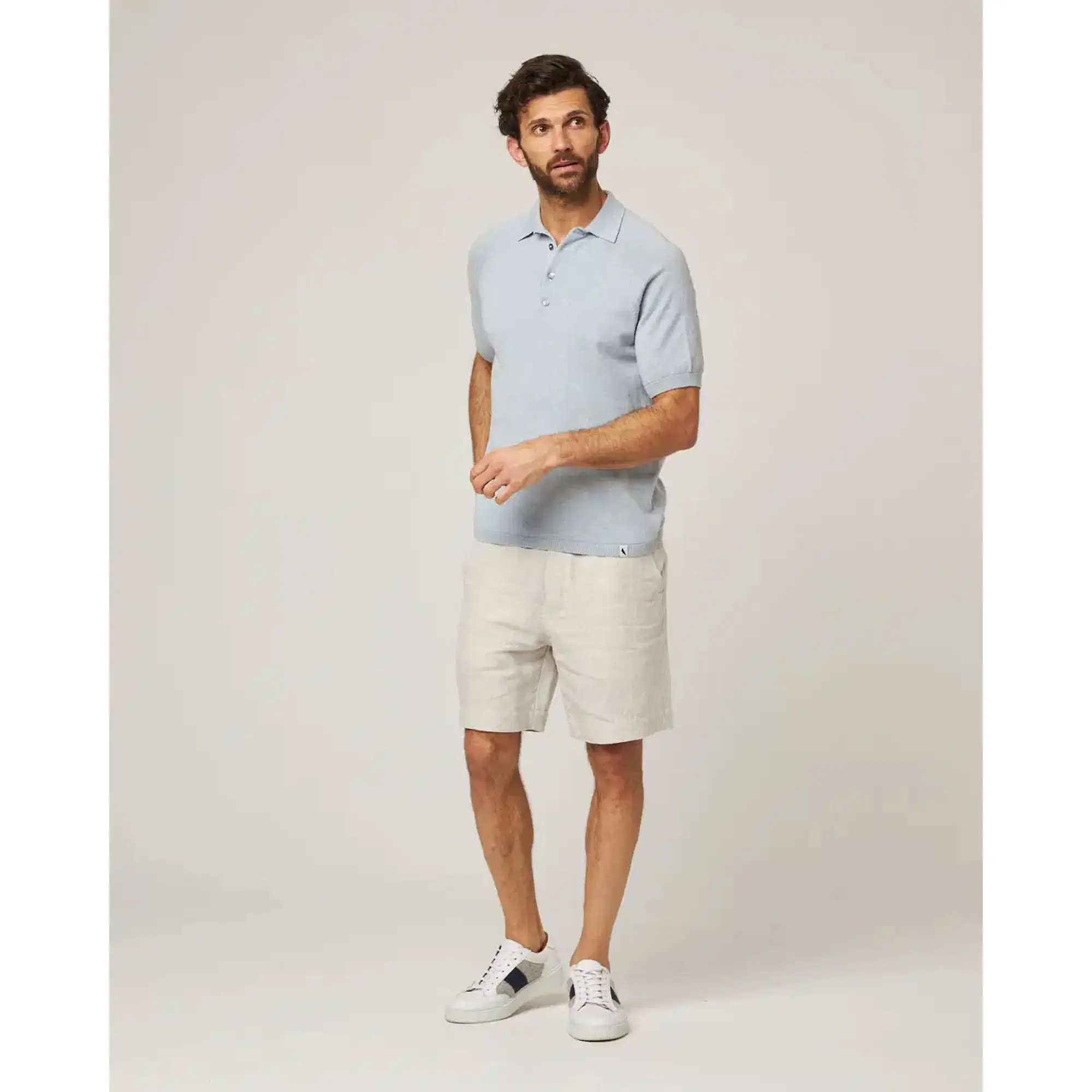 Product image 7 of 8 of Peregrine Men's Jones Made In England Cotton Polo Shirt 2.0 - Washed Denim