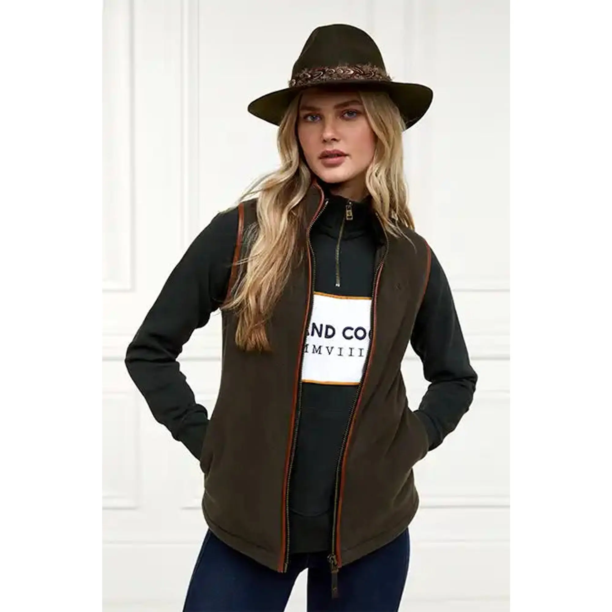 Product image 7 of 10 of Holland Cooper Women's Sporting Heritage Zip Henley - Racing Green