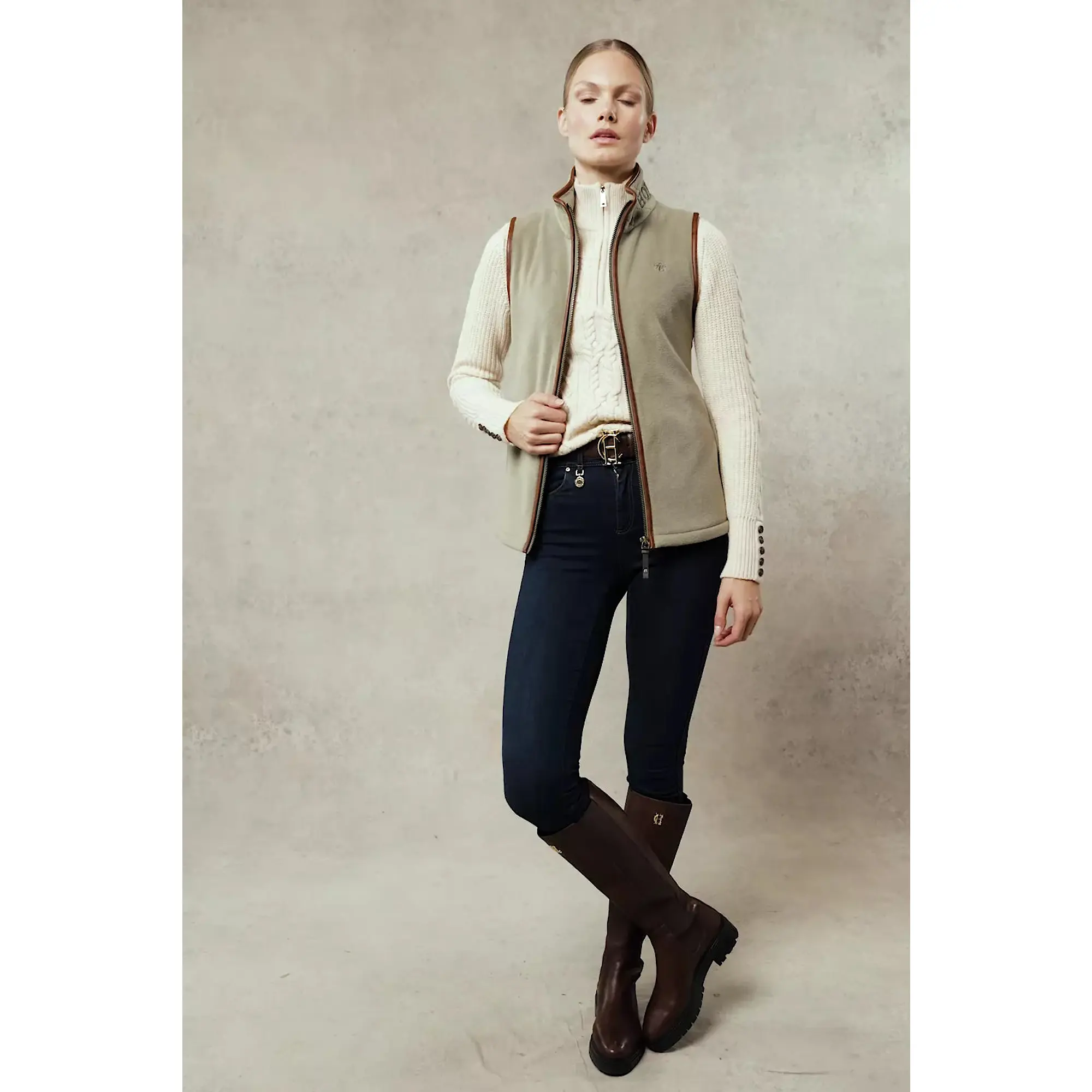 Product image 6 of 9 of Holland Cooper Women's Country Fleece Gilet - Sage