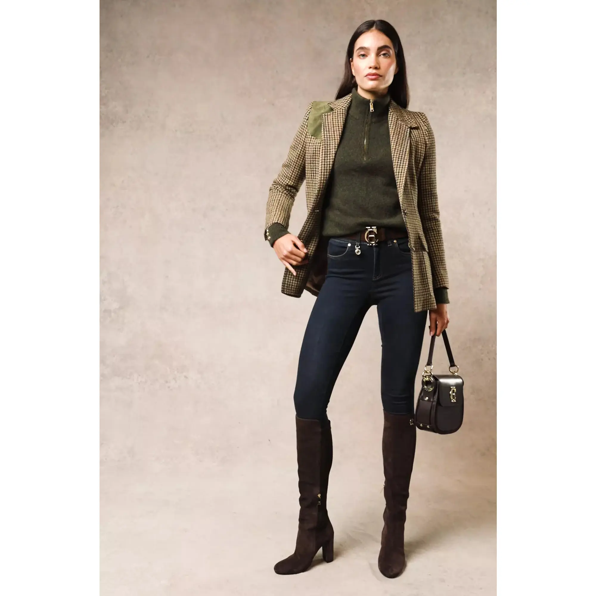 Product image 5 of 7 of Holland Cooper Women's Tori Quarter Zip Knit - Forest Green