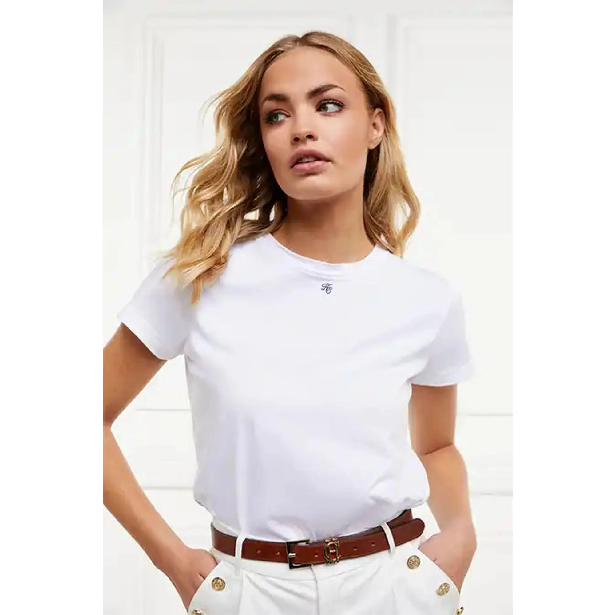 Product image 5 of 9 of Holland Cooper Women's Monogram Tee - White