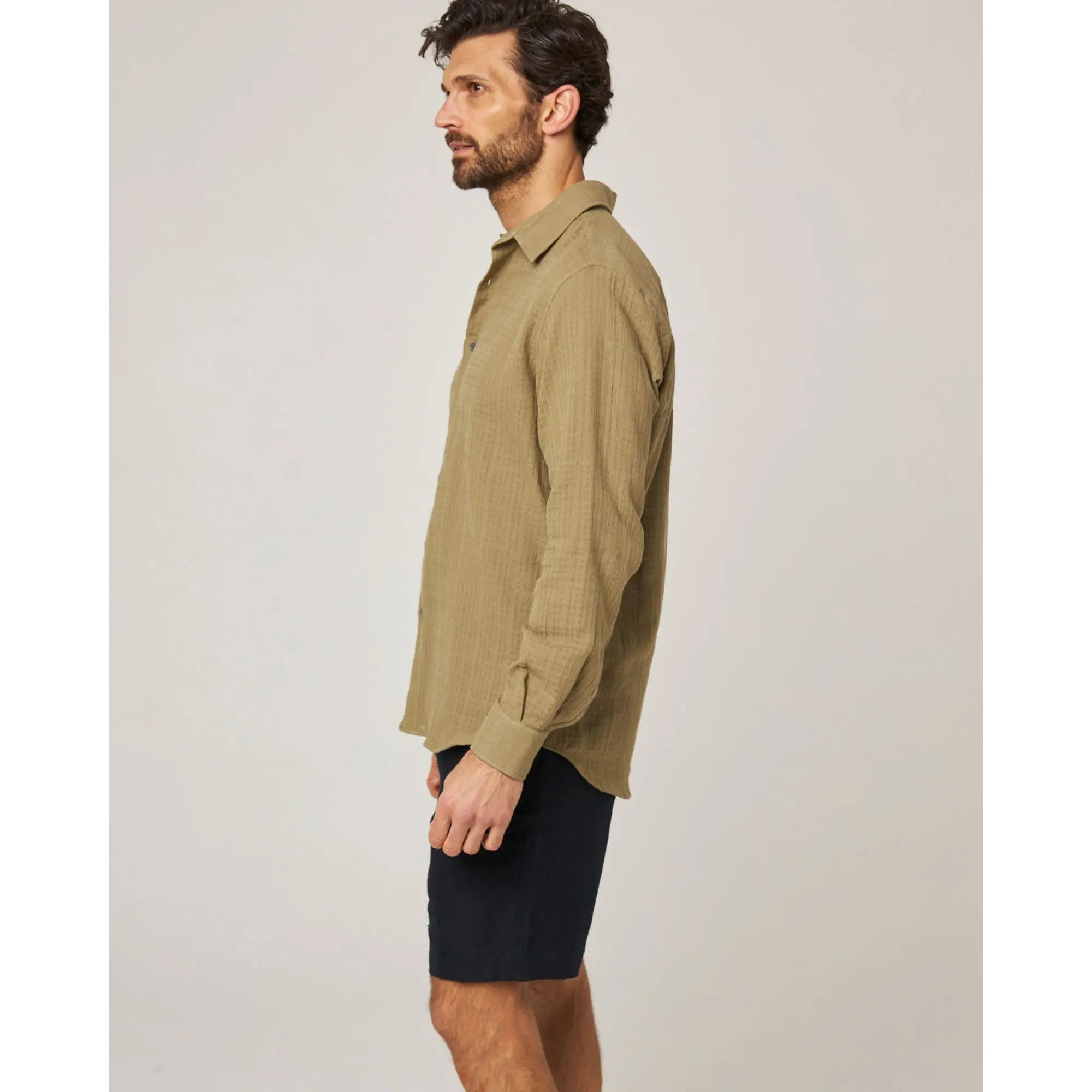 Product image 4 of 8 of Peregrine Men's Made In England Resort Shirt - Moss