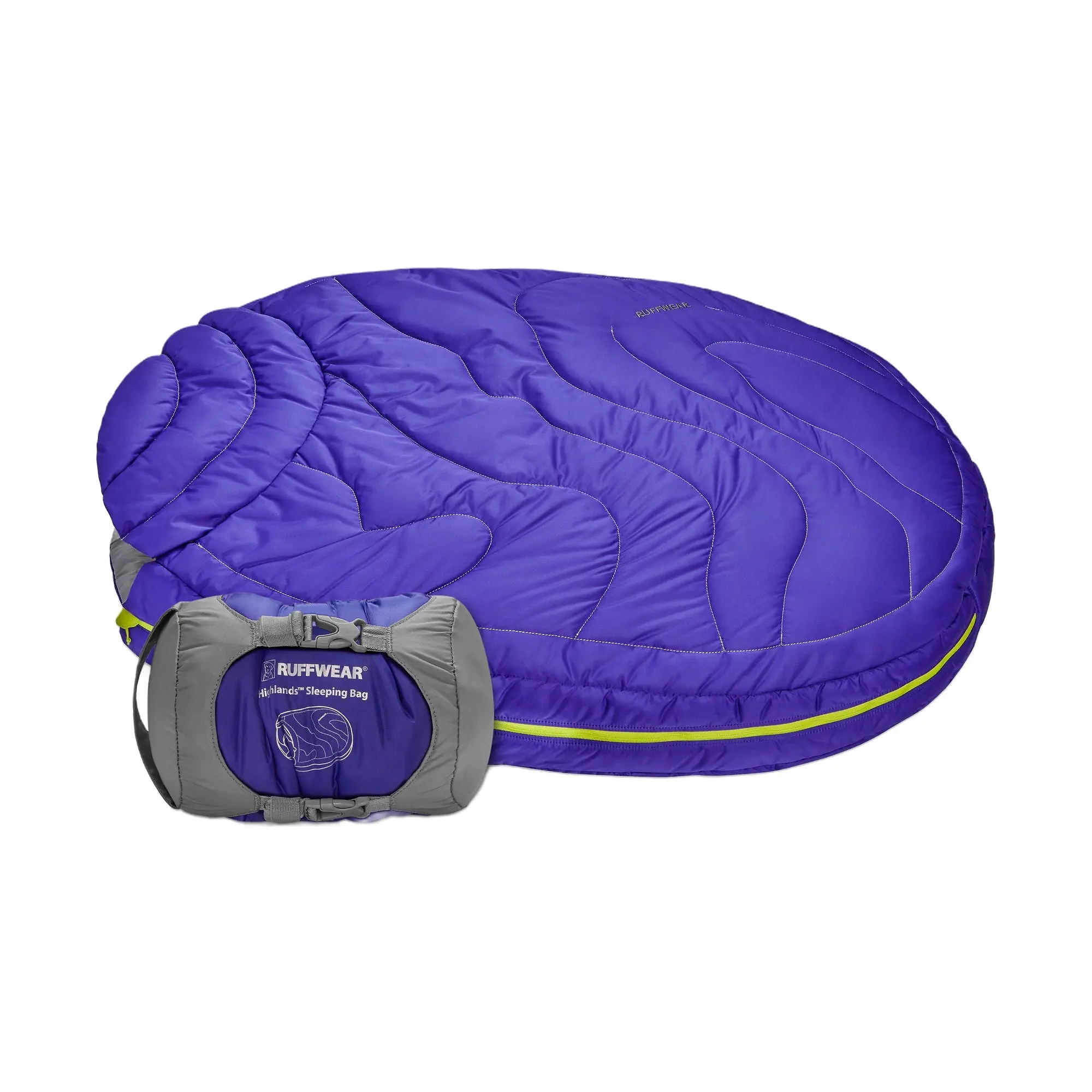 Product image 1 of 9 of RUFFWEAR Highlands Dog Sleeping Bag - Huckleberry Blue