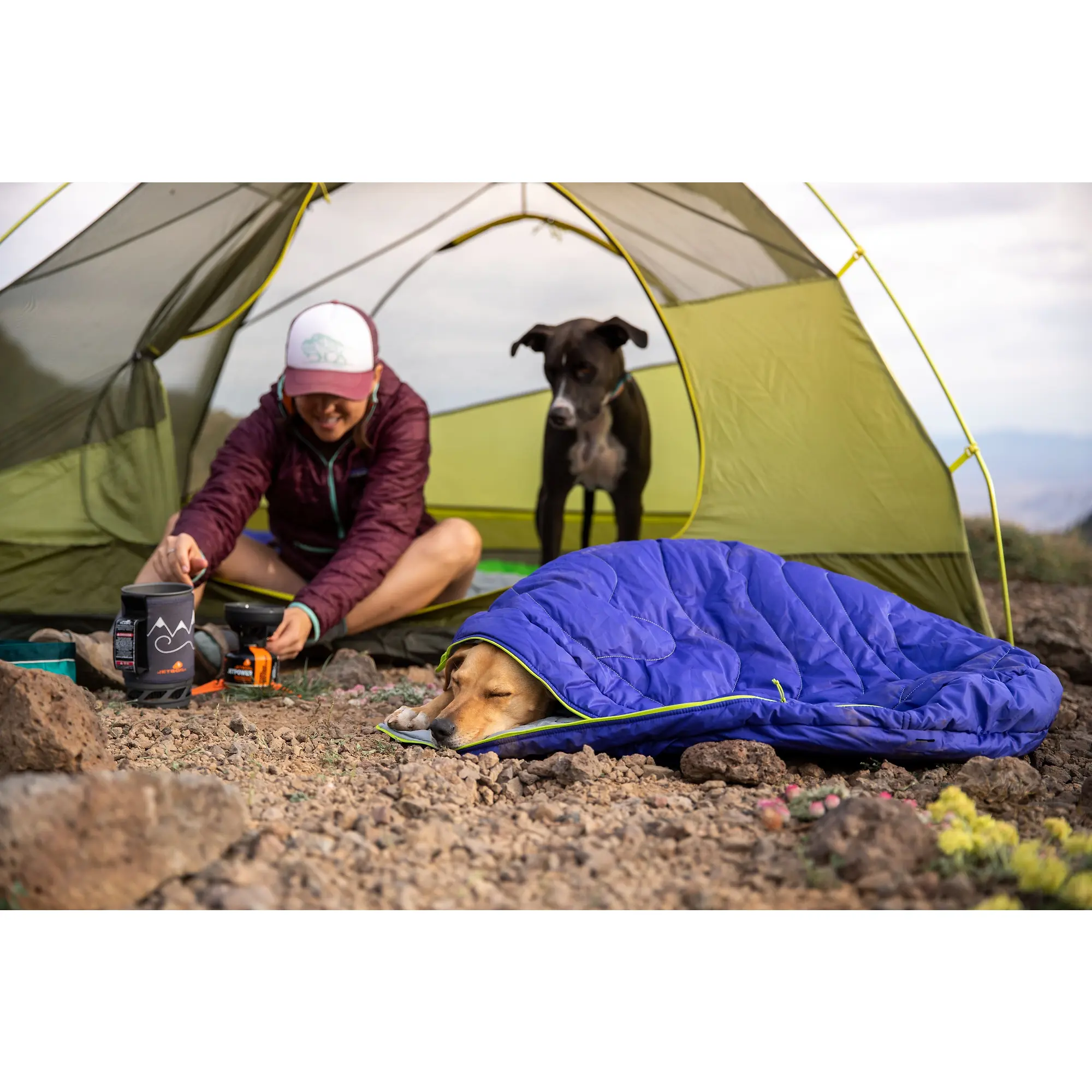 Product image 2 of 9 of RUFFWEAR Highlands Dog Sleeping Bag - Huckleberry Blue