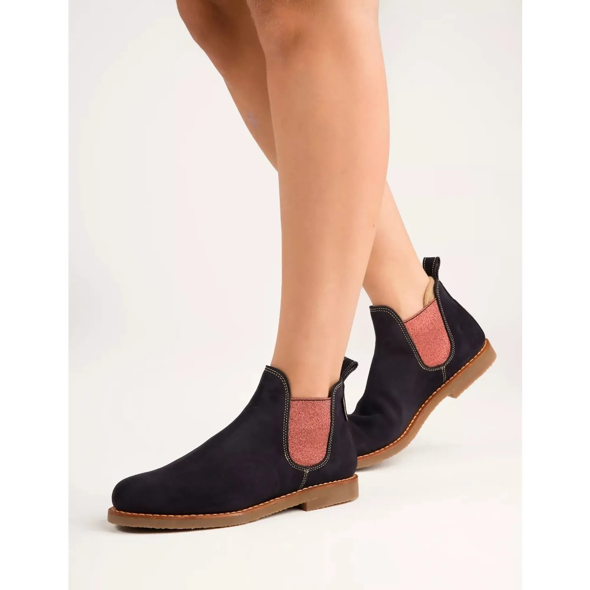 Product image 2 of 7 of Penelope Chilvers Women's Safari Suede Boots - Navy/Cinnamon