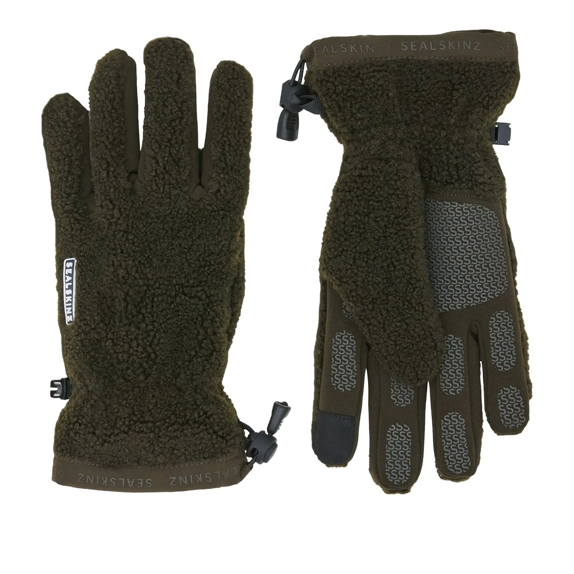 Product image 1 of 2 of Sealskinz Hoveton Waterproof Heavy Sherpa Fleece Gloves - Olive