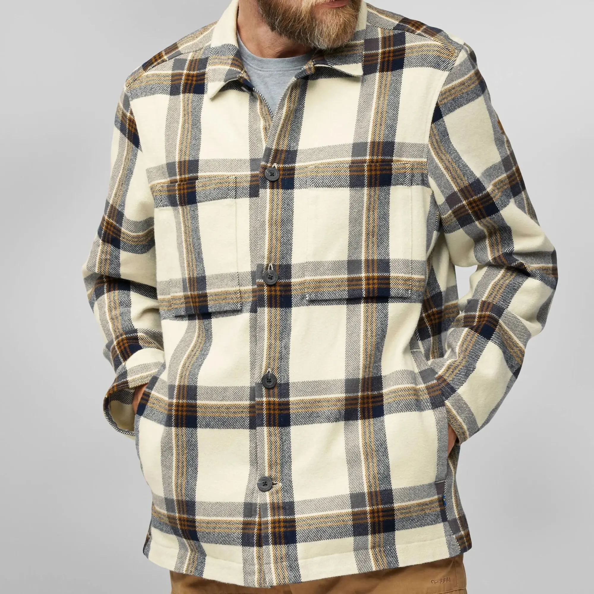 Product image 6 of 11 of Fjällräven Men's Singi Flannel Overshirt - Dark Navy-Wood Brown