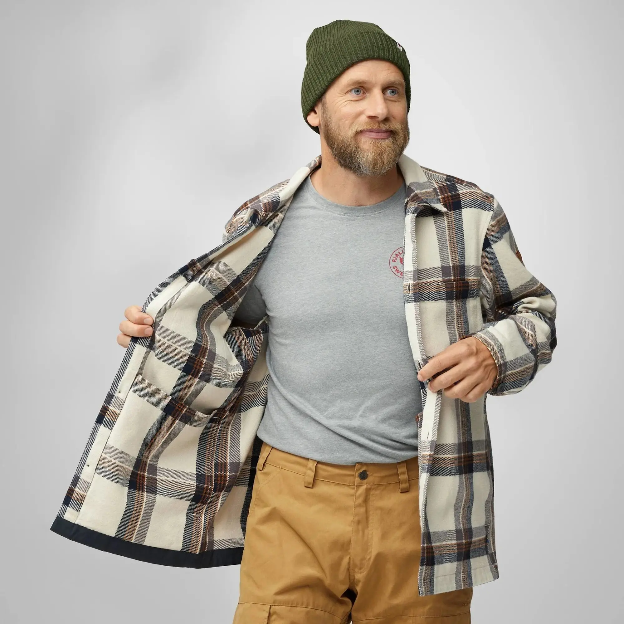 Product image 10 of 11 of Fjällräven Men's Singi Flannel Overshirt - Dark Navy-Wood Brown
