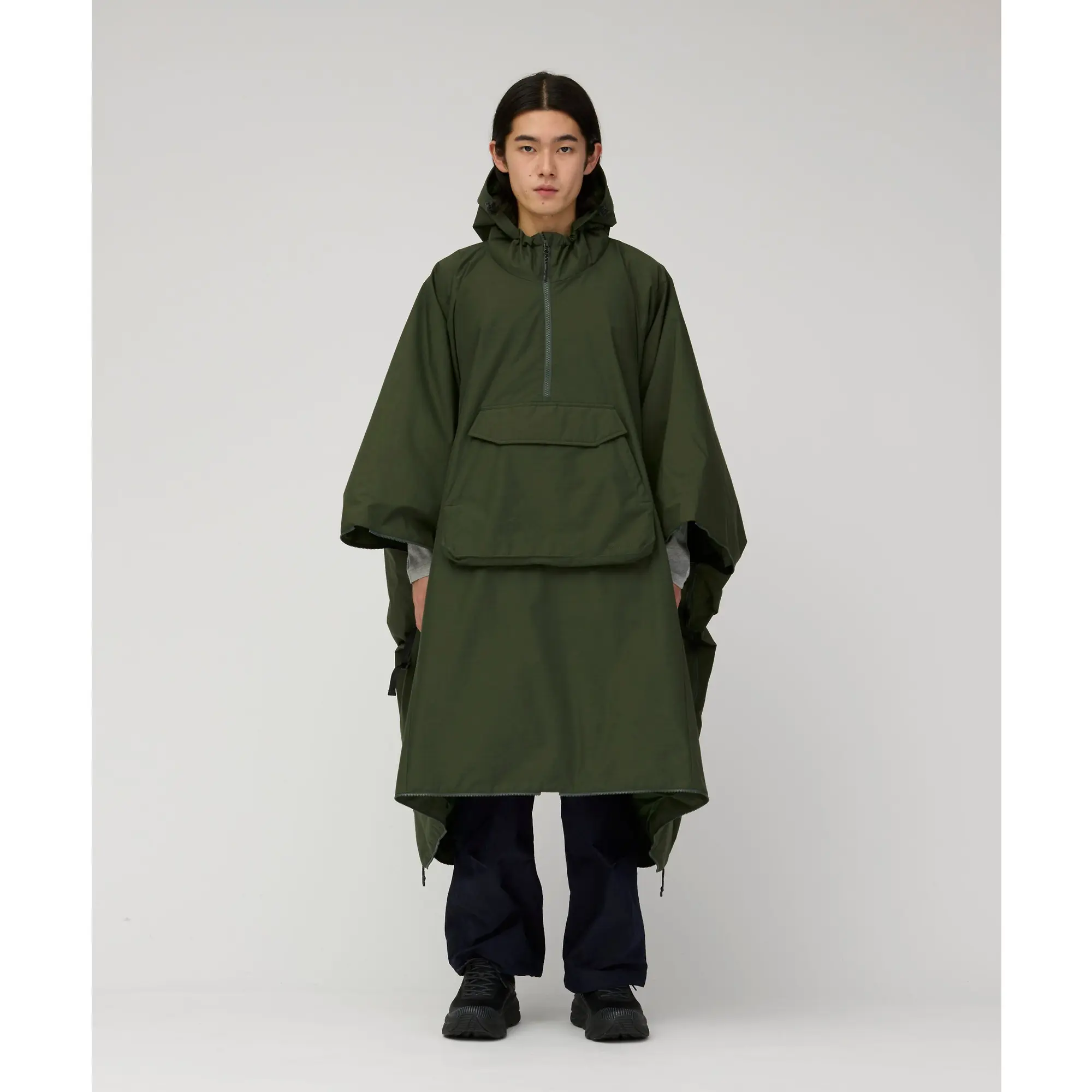 Product image 2 of 11 of Snow Peak FR 2L Down Poncho - Dark Olive