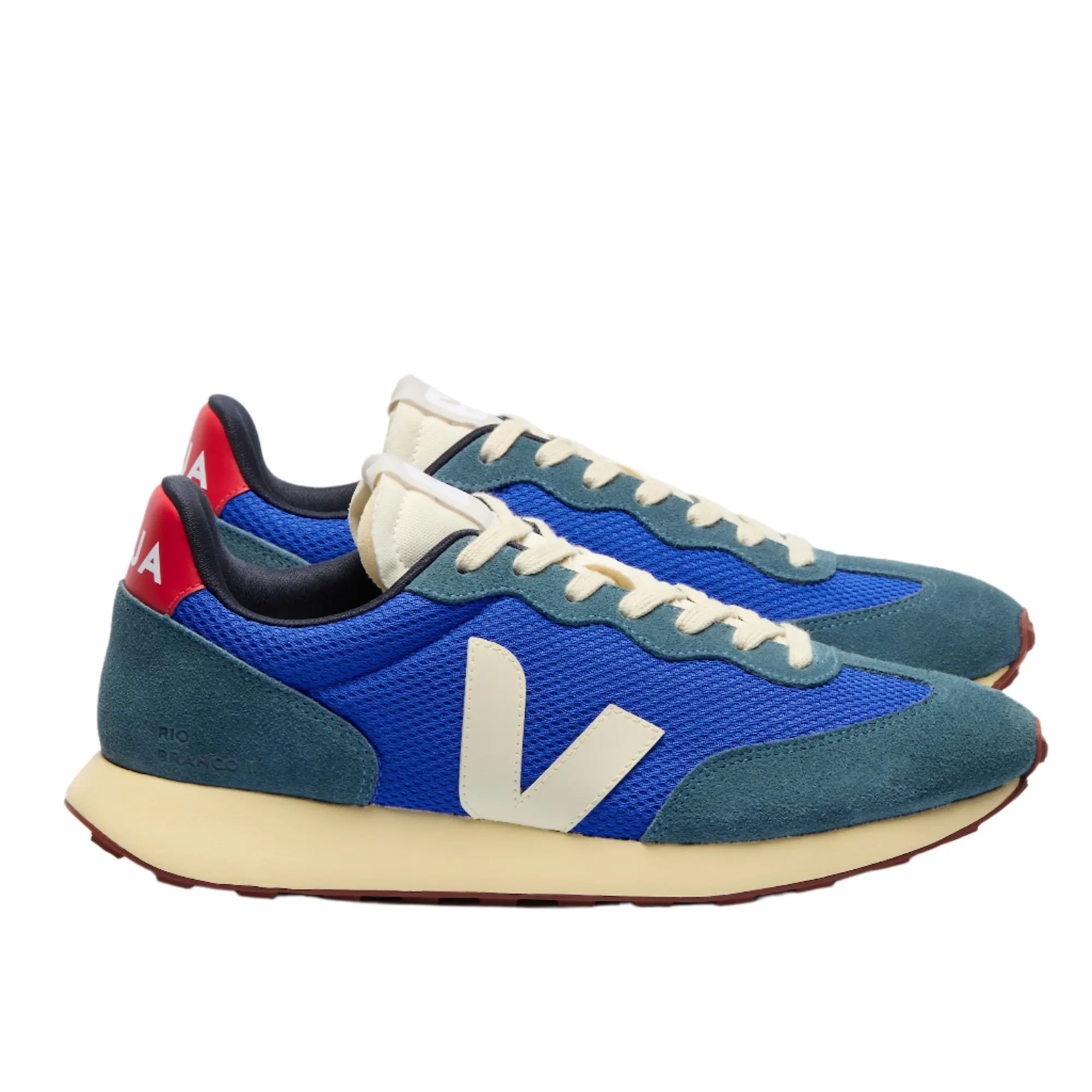 Product image 2 of 5 of VEJA Men's Rio Branco II Alveomesh Retro-Running Trainers - Paros Pierre Pekin