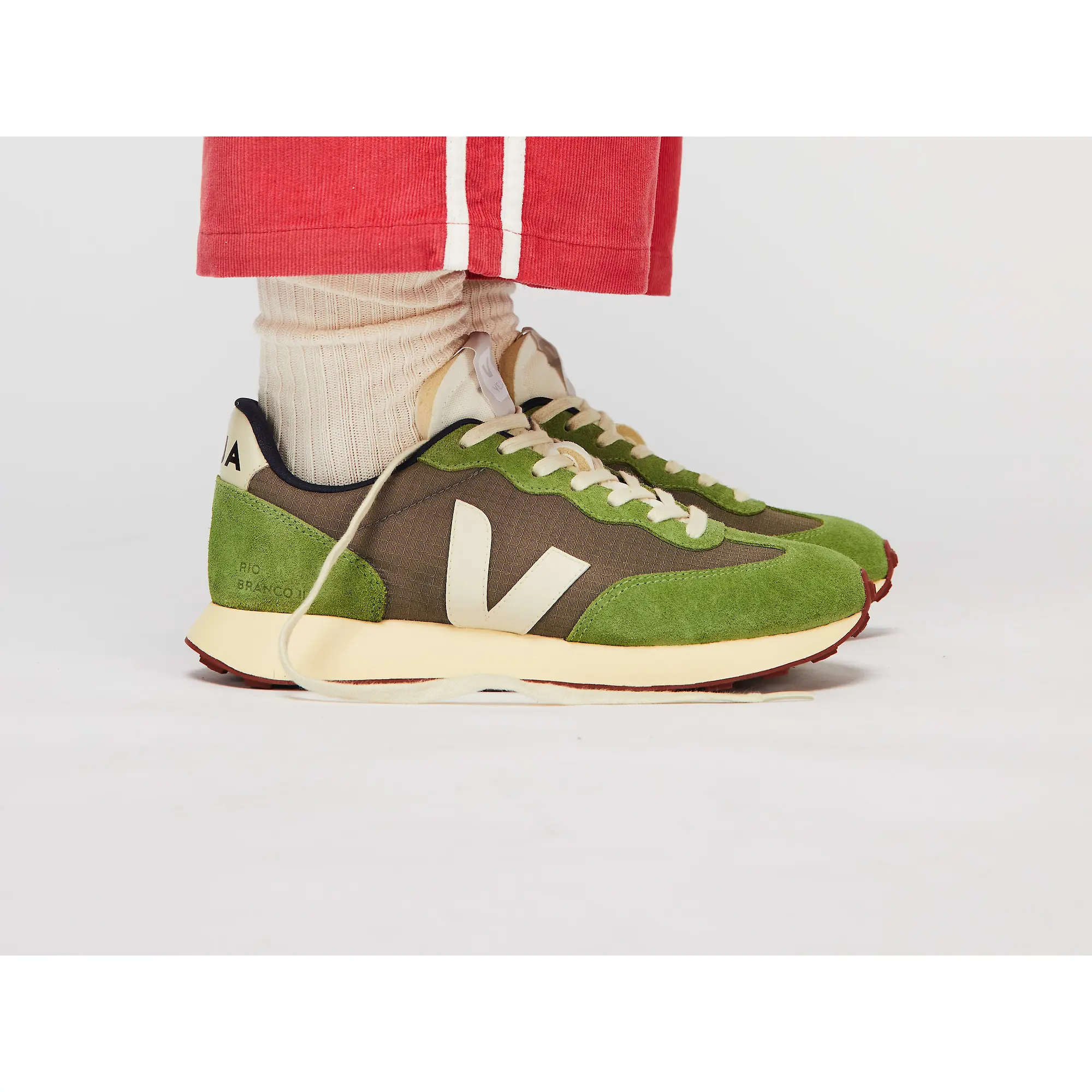 Product image 5 of 5 of VEJA Men's Rio Branco II Ripstop Retro-Running Trainers - Kaki Pierre
