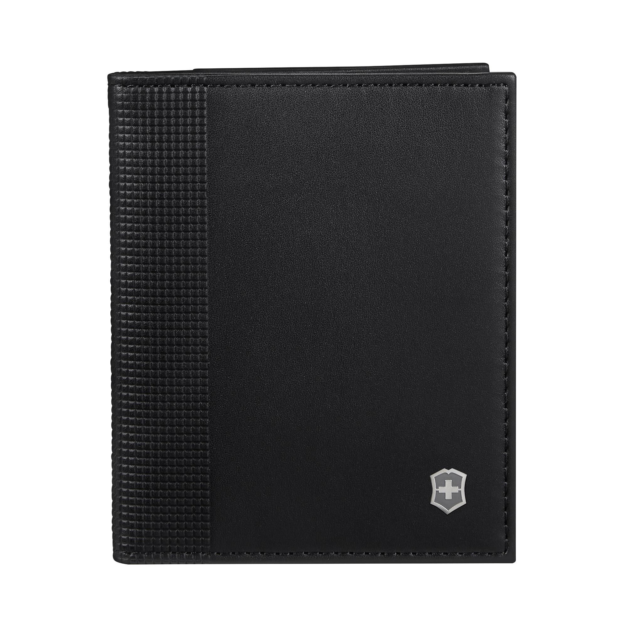 Victorinox Altius Alox Leather Bi-Fold Card Case with RFID - Black