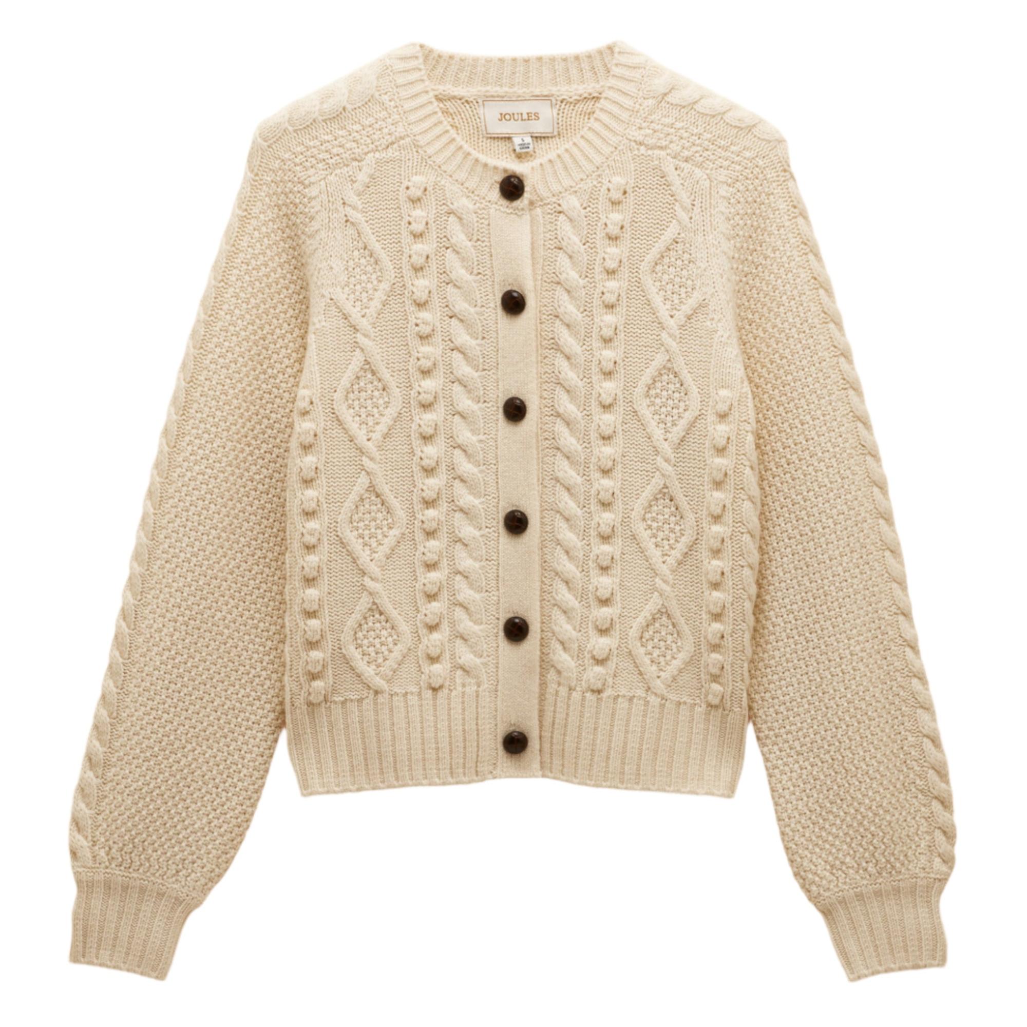 Product image 1 of 9 of Joules Women's Rafferty Cable Knit Cardigan - Cream
